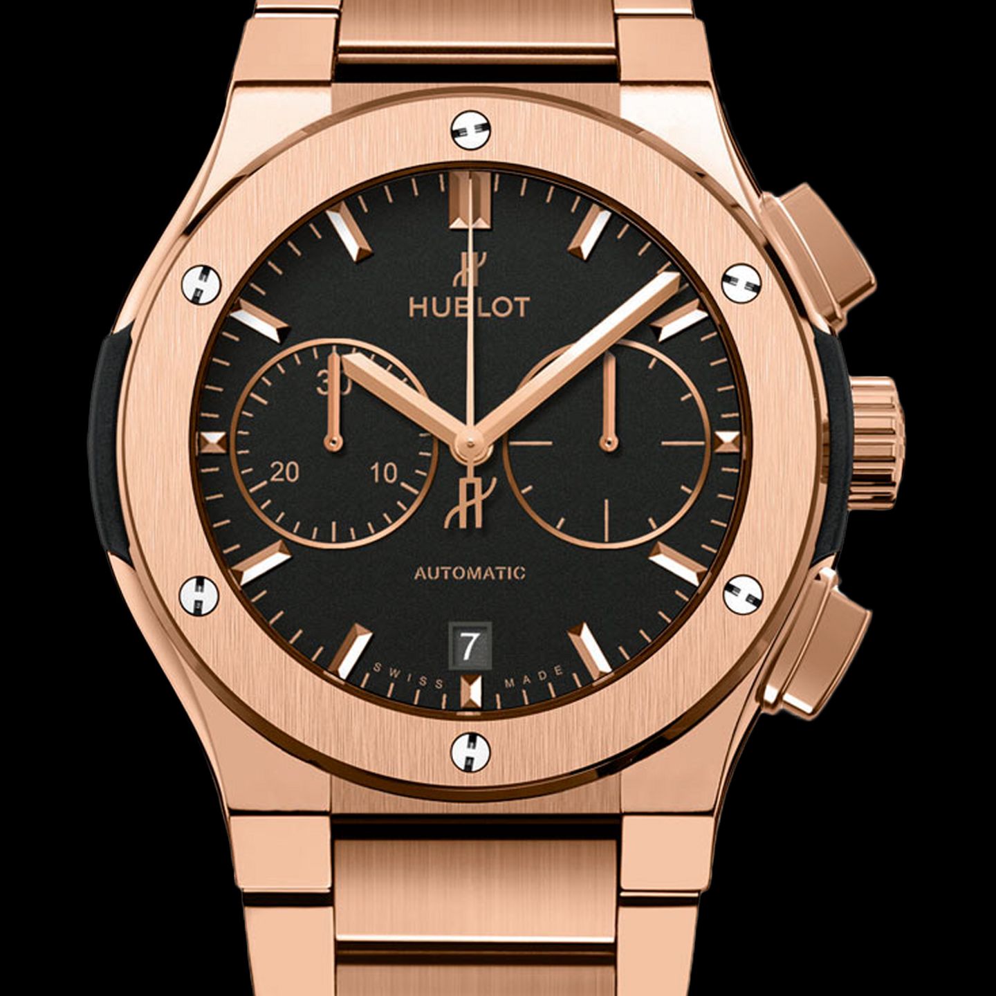 Hublot Classic Fusion Chronograph 520.OX.1180.OX (2022) - Black dial 45 mm Rose Gold case (1/1)