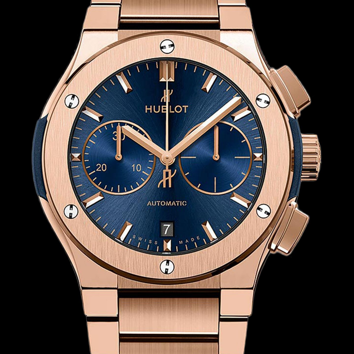 Hublot Classic Fusion Chronograph 520.OX.7180.OX (2022) - Blue dial 45 mm Rose Gold case (1/1)