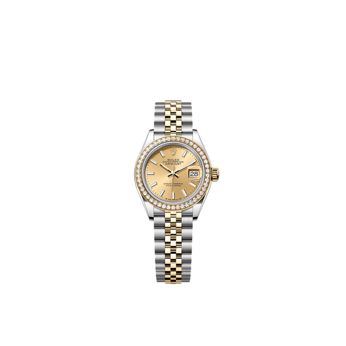 Rolex Lady-Datejust 279383RBR (2025) - Champagne dial 28 mm Gold/Steel case (1/1)