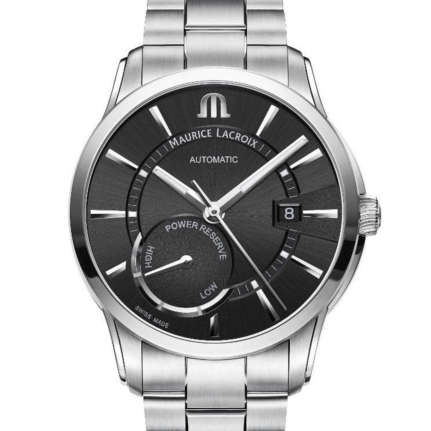 Maurice Lacroix Pontos PT6368-SS002-330-1 (2024) - Zwart wijzerplaat 41mm Staal (1/3)