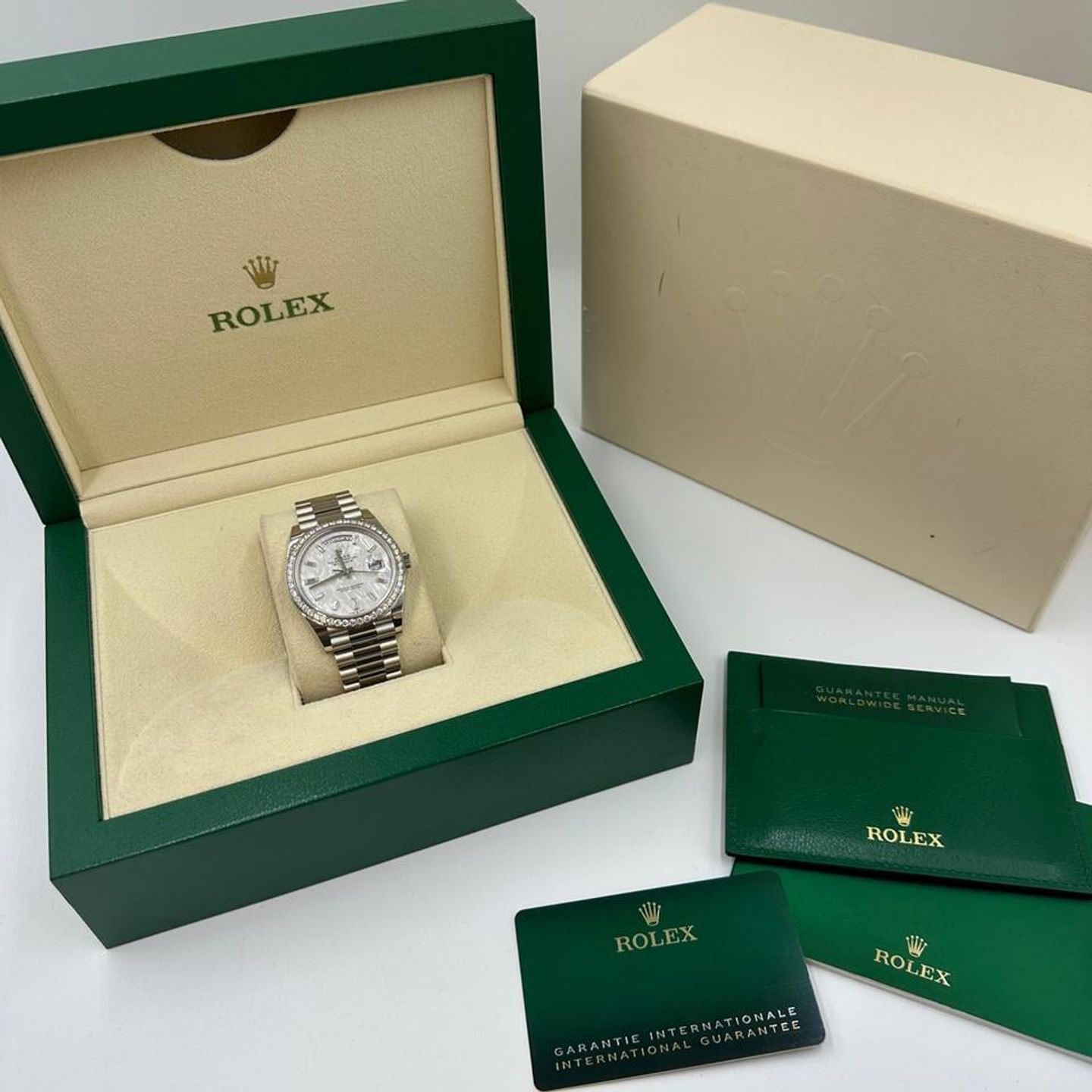 Rolex Day-Date 228349RBR (2024) - Silver dial 48 mm White Gold case (2/10)