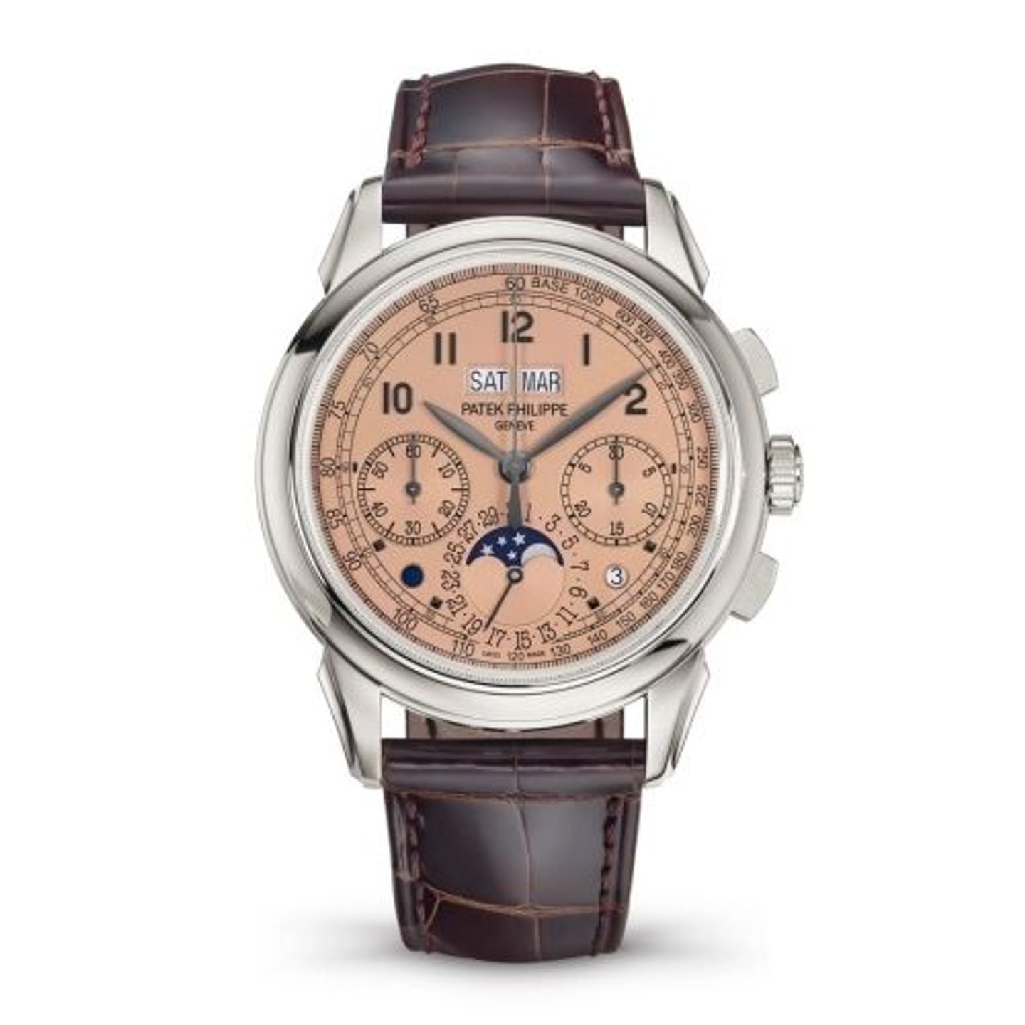 Patek Philippe Perpetual Calendar Chronograph 5270P-001 (Onbekend (willekeurig serienummer)) - Roze wijzerplaat 41mm Platina (1/1)