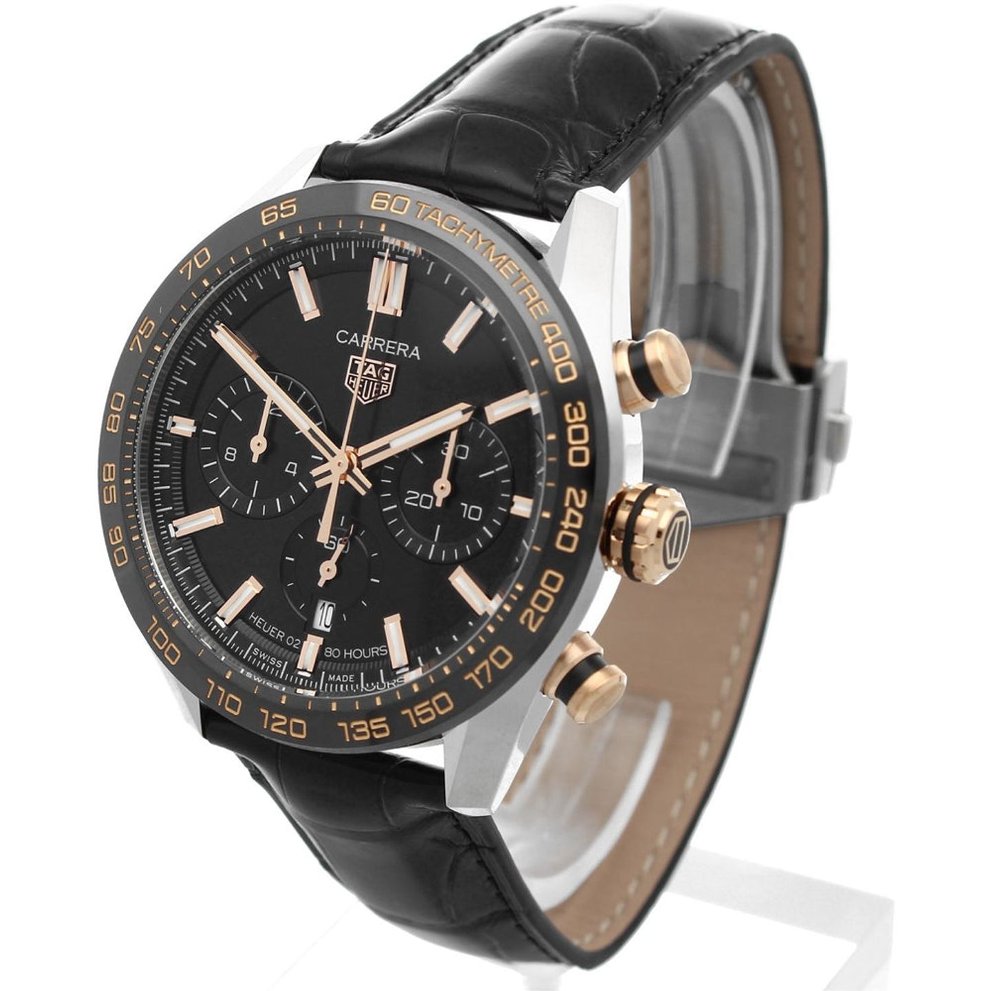 TAG Heuer Carrera CBN2A5A.FC6481 (2024) - Black dial 44 mm Gold/Steel case (2/6)