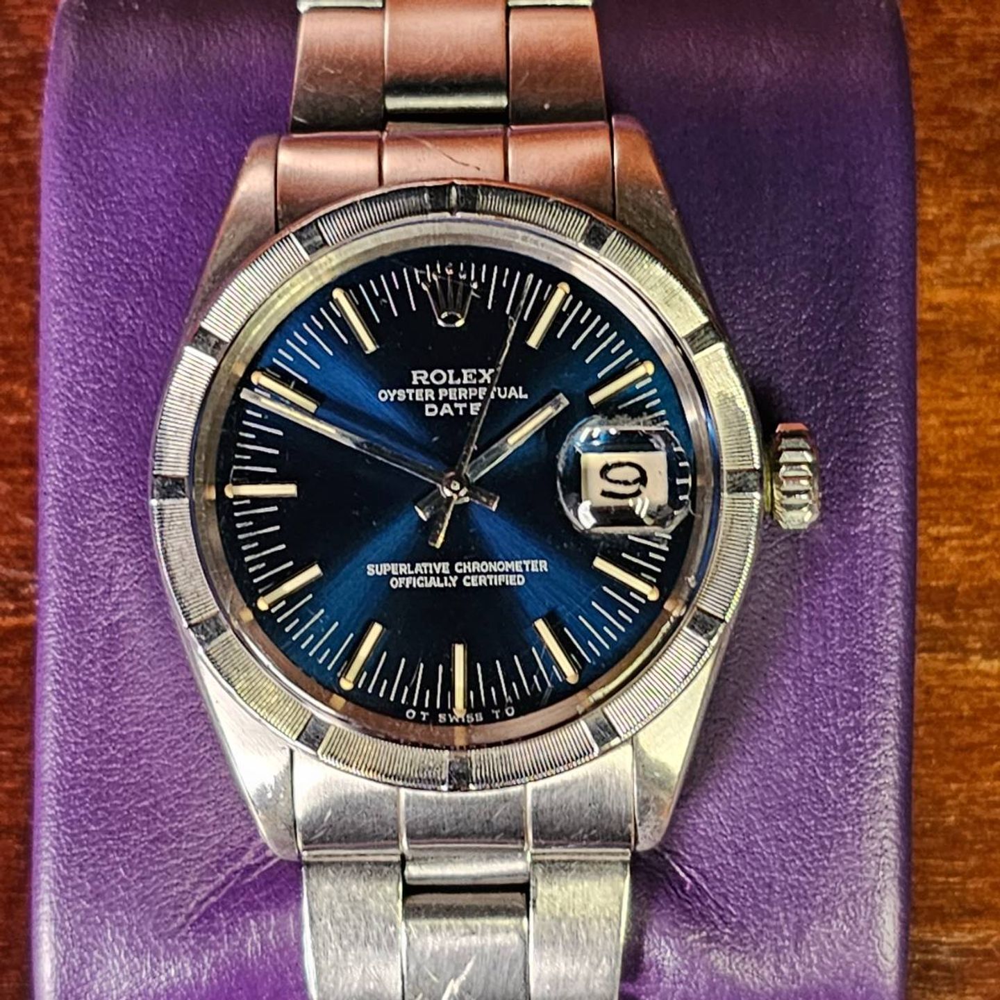 Rolex Oyster Perpetual Date 1501 (1969) - Blue dial 34 mm Steel case (2/5)