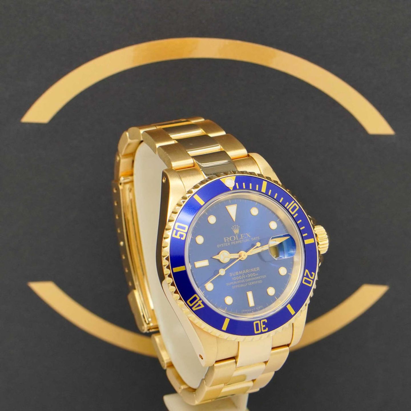 Rolex Submariner Date 16618 (1991) - Blauw wijzerplaat 40mm Geelgoud (3/7)