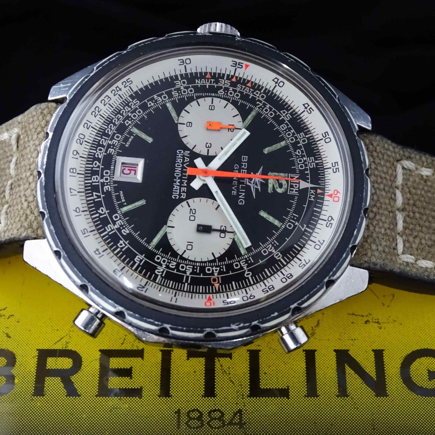 Breitling Chrono-Matic 1806 (Onbekend (willekeurig serienummer)) - Zwart wijzerplaat 49mm Staal (4/8)