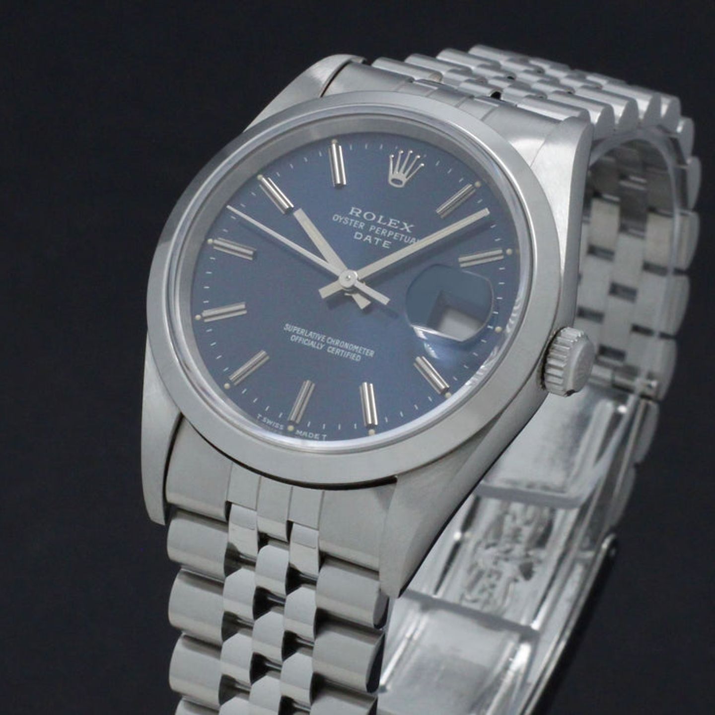 Rolex Oyster Perpetual Date 15200 (1995) - Blue dial 34 mm Steel case (7/7)