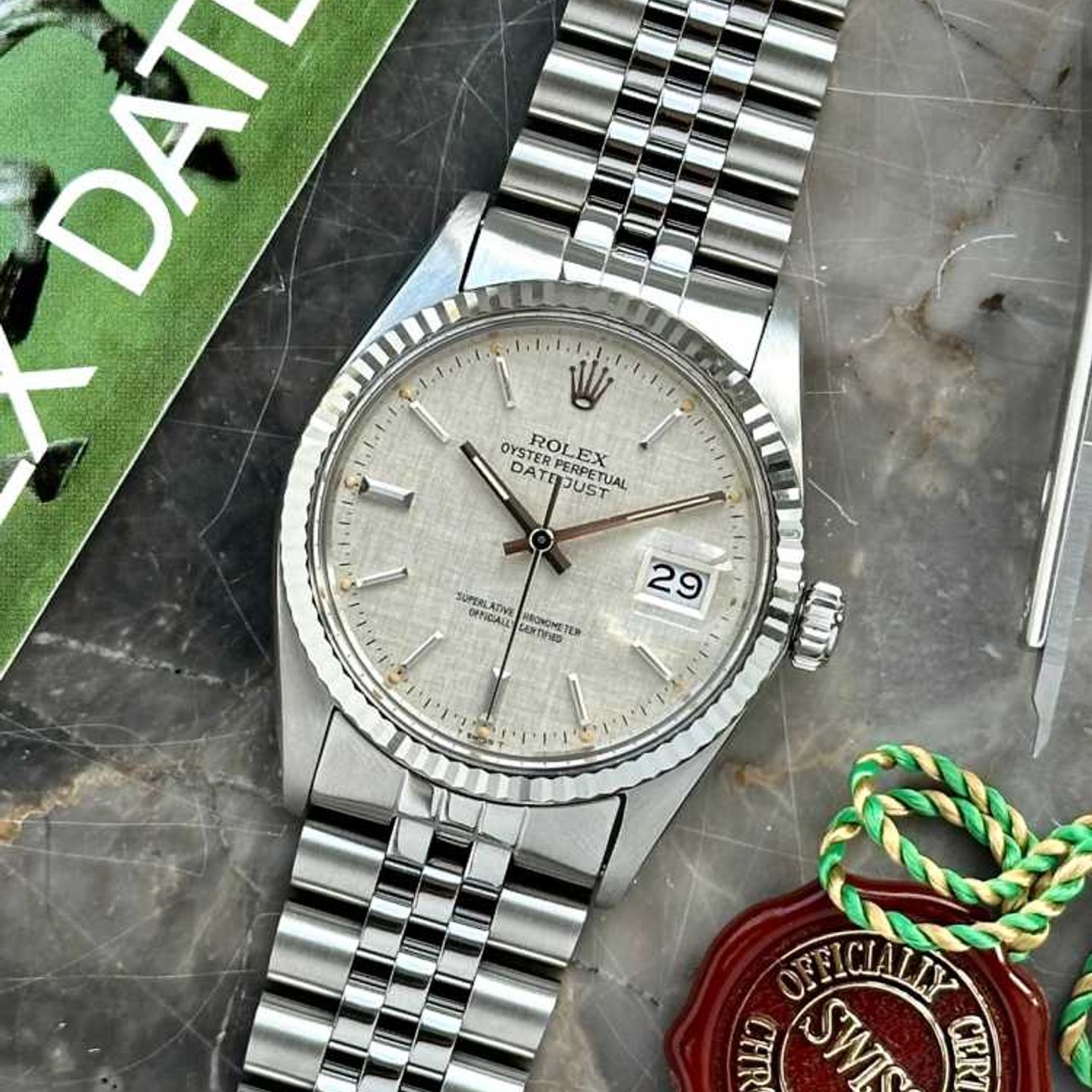 Rolex Datejust 36 16014 (1979) - Zilver wijzerplaat 36mm Staal (1/8)