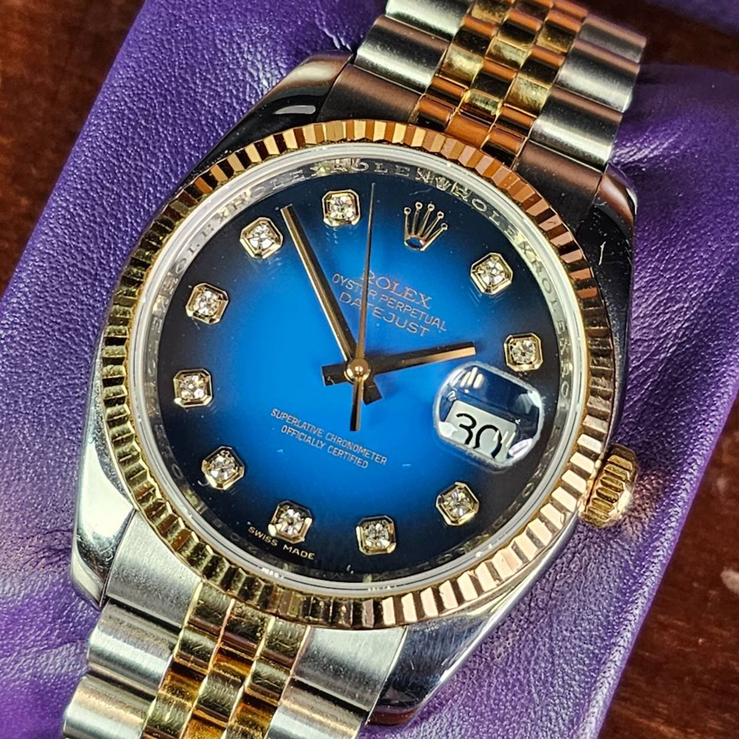 Rolex Datejust 36 116233 (Unknown (random serial)) - Blue dial 36 mm Gold/Steel case (4/5)