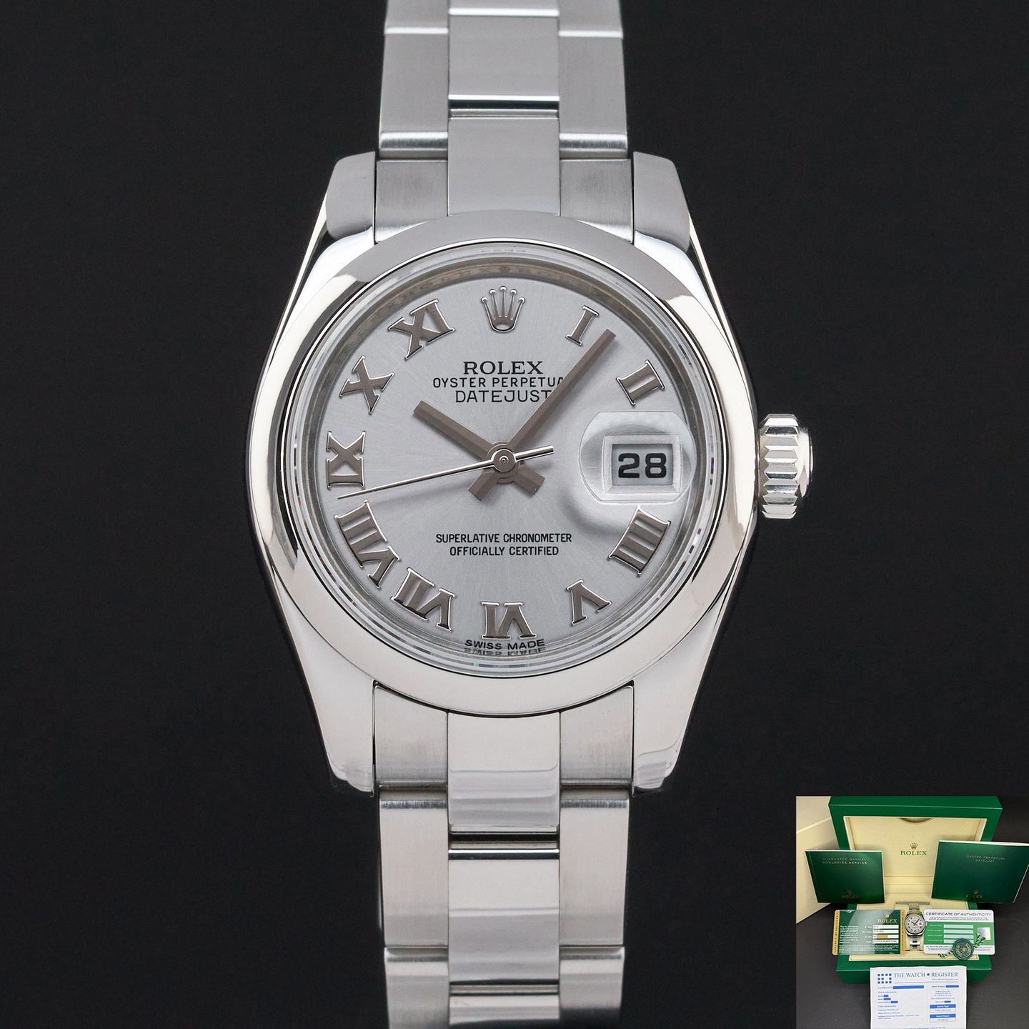 Rolex Lady-Datejust 179160 (2014) - Zilver wijzerplaat 26mm Staal (1/8)
