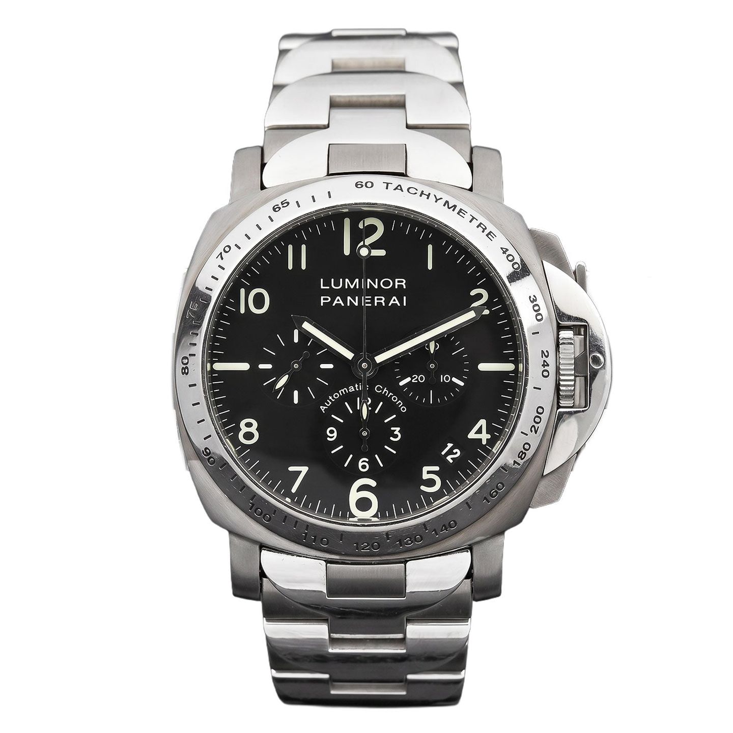 Panerai Luminor Chrono PAM00074 (Onbekend (willekeurig serienummer)) - Zwart wijzerplaat 40mm Titanium (1/4)