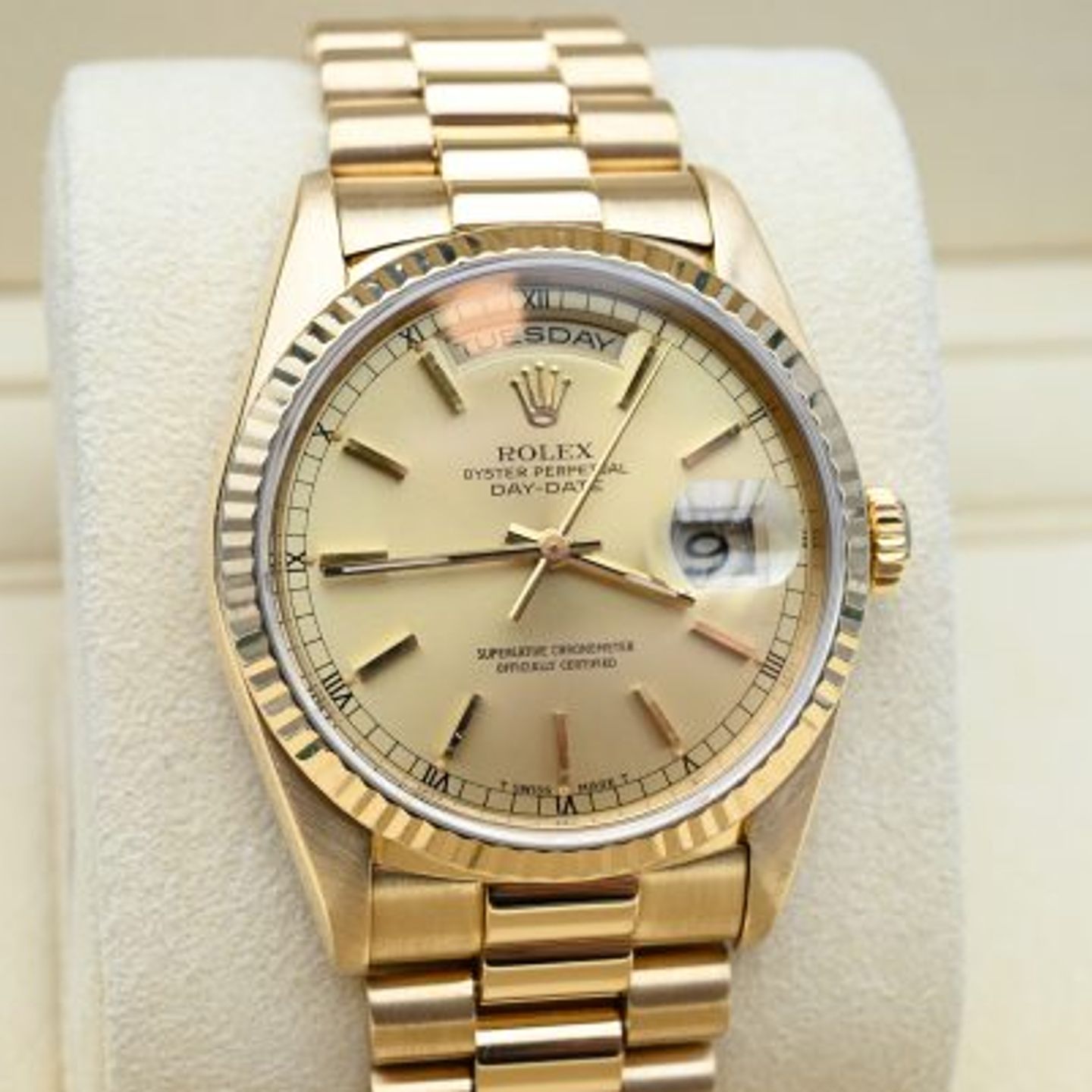 Rolex Day-Date 36 18238 (1992) - Gold dial 36 mm Yellow Gold case (6/9)