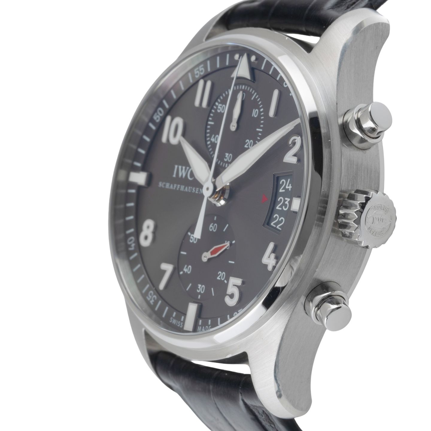 IWC Pilot Spitfire Chronograph IW387802 (Onbekend (willekeurig serienummer)) - Grijs wijzerplaat 43mm Staal (6/8)