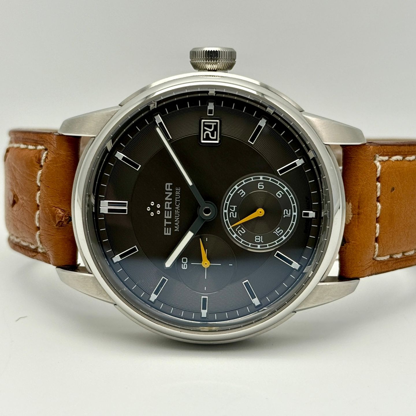 Eterna Unknown 7661.41.56.1352 (Unknown (random serial)) - Grey dial 43 mm Steel case (2/8)