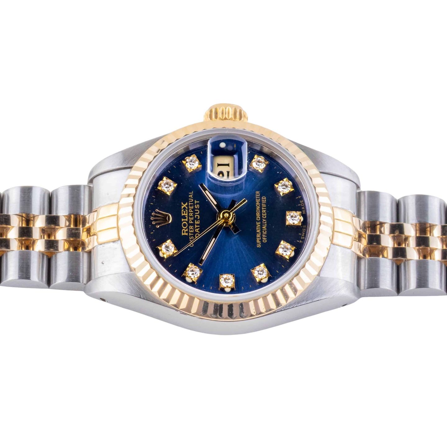 Rolex Lady-Datejust 69173 (1987) - Blue dial 26 mm Gold/Steel case (5/8)