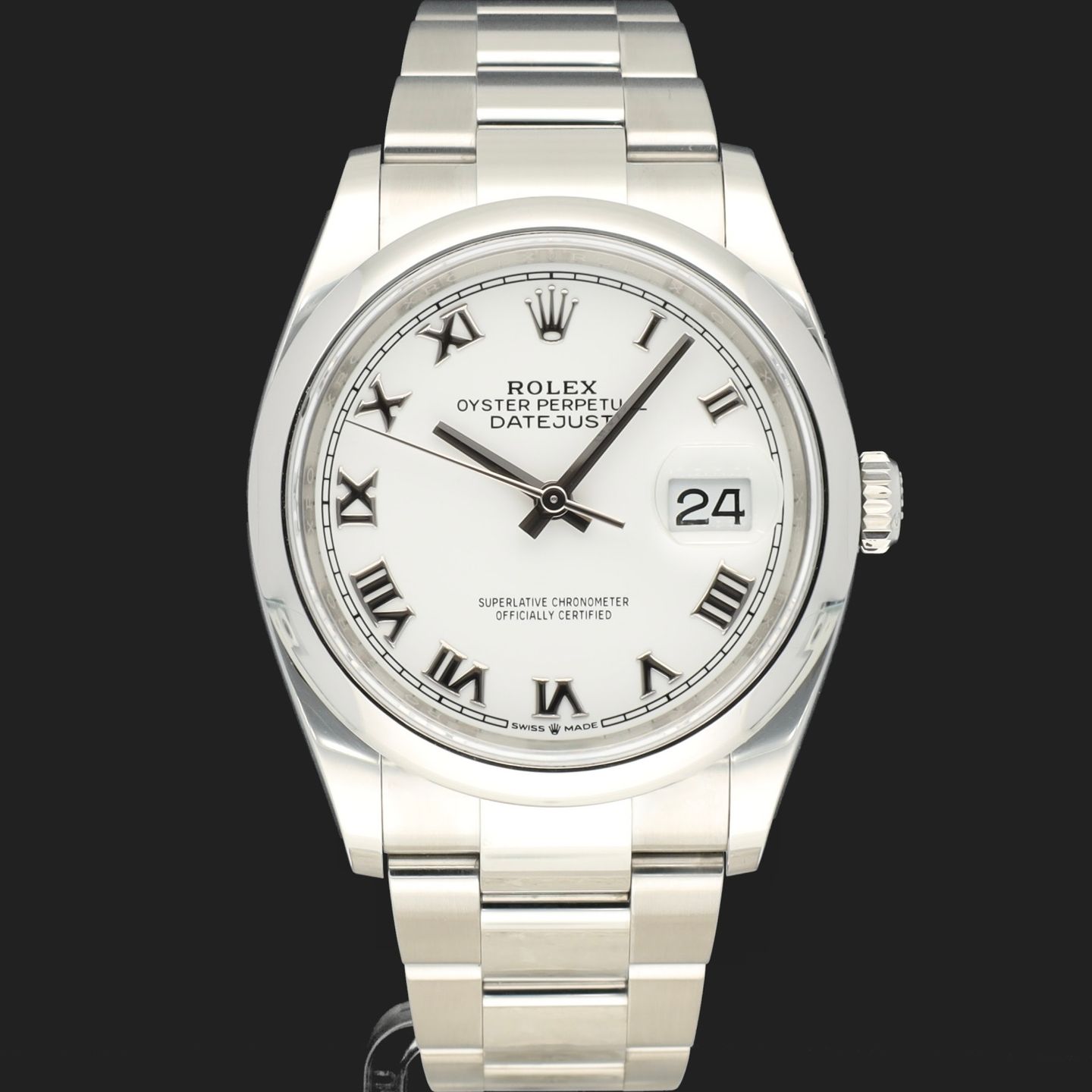 Rolex Datejust 36 126200 (2020) - Wit wijzerplaat 36mm Staal (3/8)