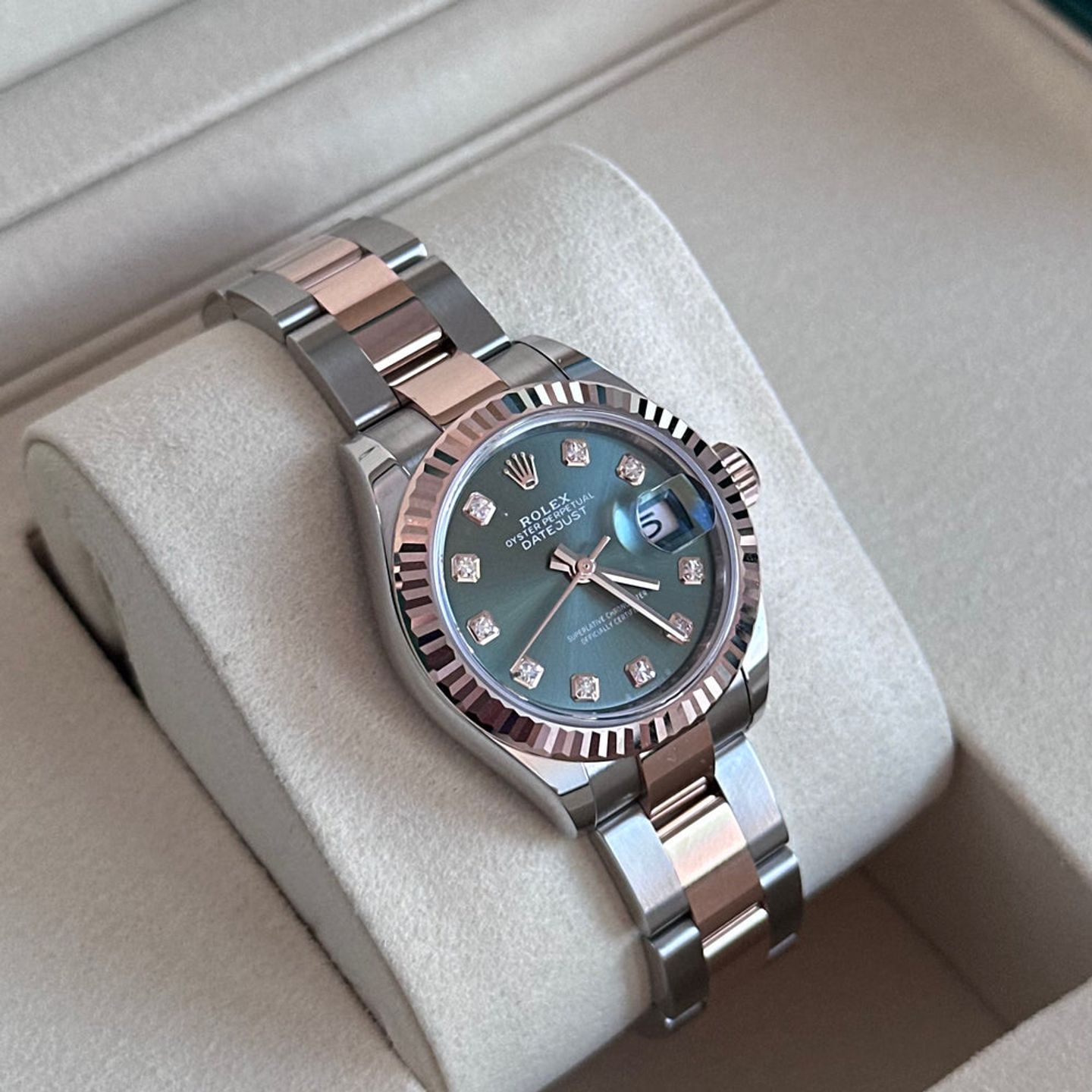 Rolex Lady-Datejust 279171 (2026) - Green dial 28 mm Gold/Steel case (3/5)