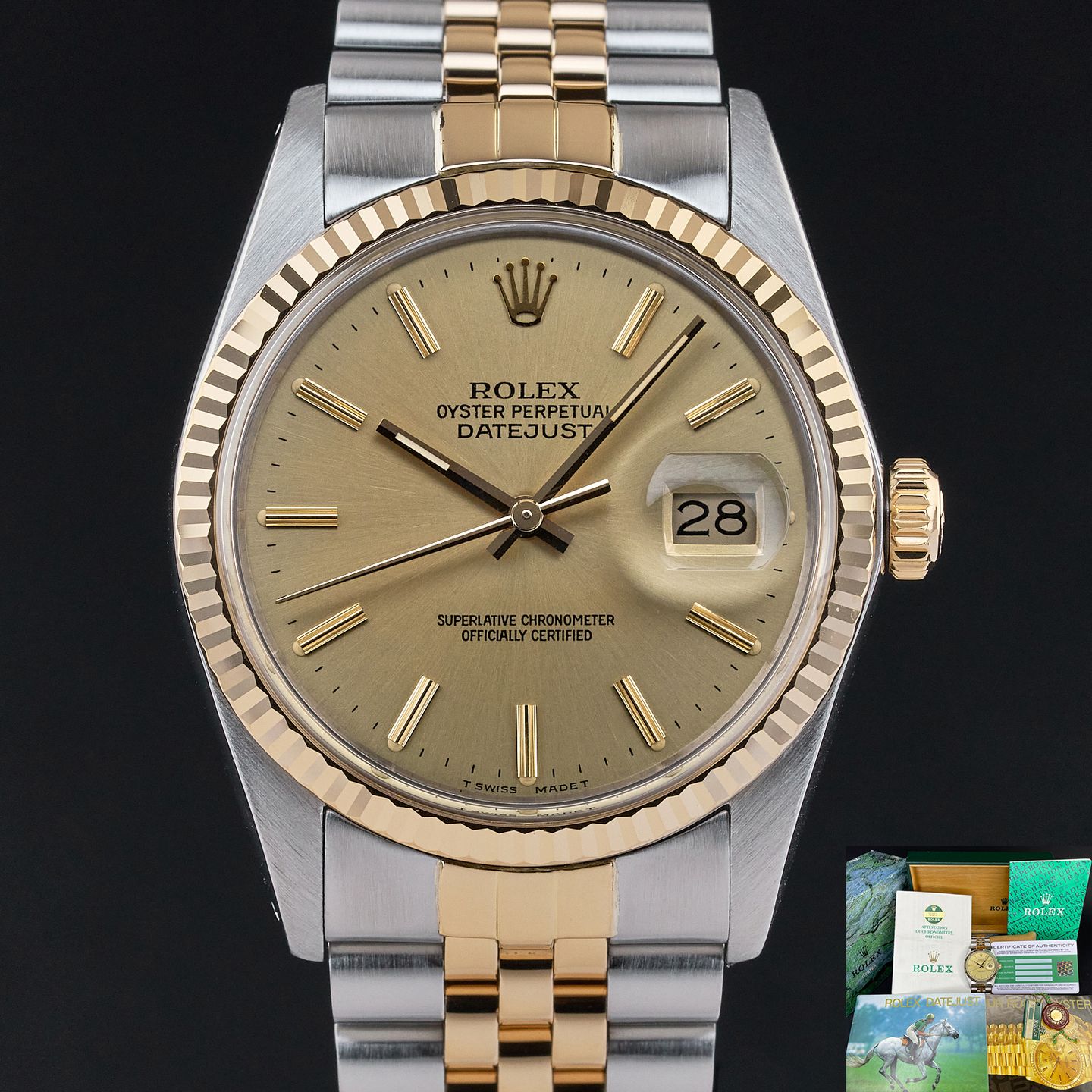 Rolex Datejust 36 16013 (1986) - 36mm Goud/Staal (1/8)