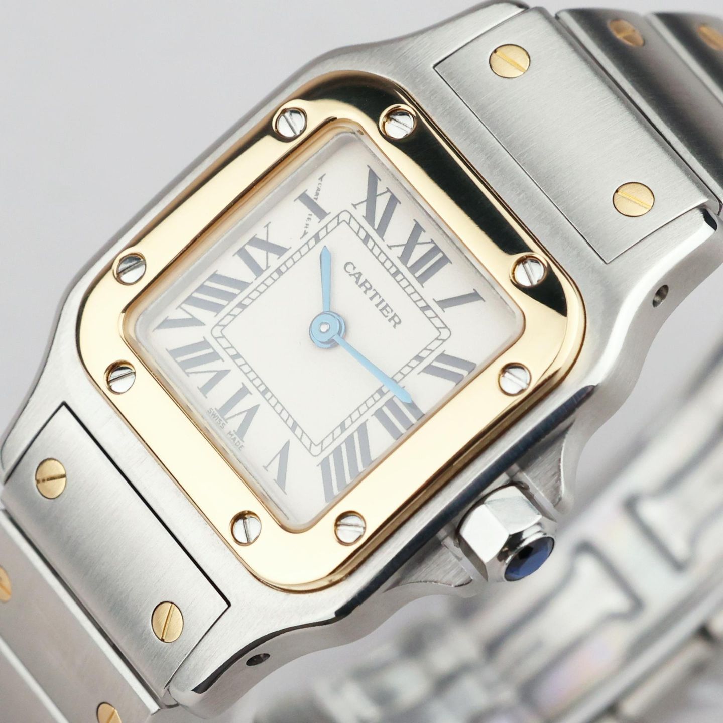 Cartier Santos Galbée 1567 (2018) - White dial 24 mm Gold/Steel case (5/8)