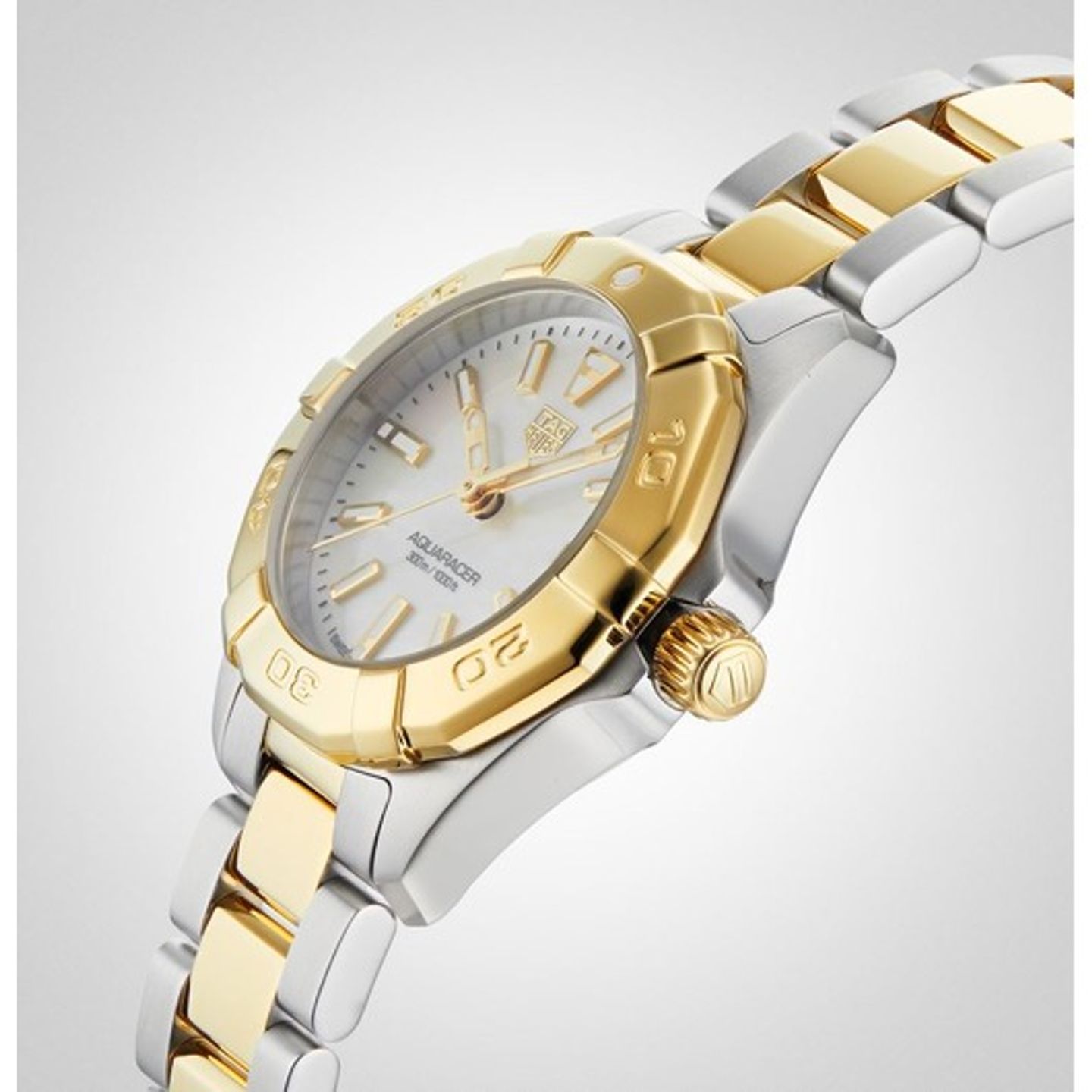 TAG Heuer Aquaracer Lady WBD1420.BB0321 (2023) - Parelmoer wijzerplaat 27mm Goud/Staal (4/6)