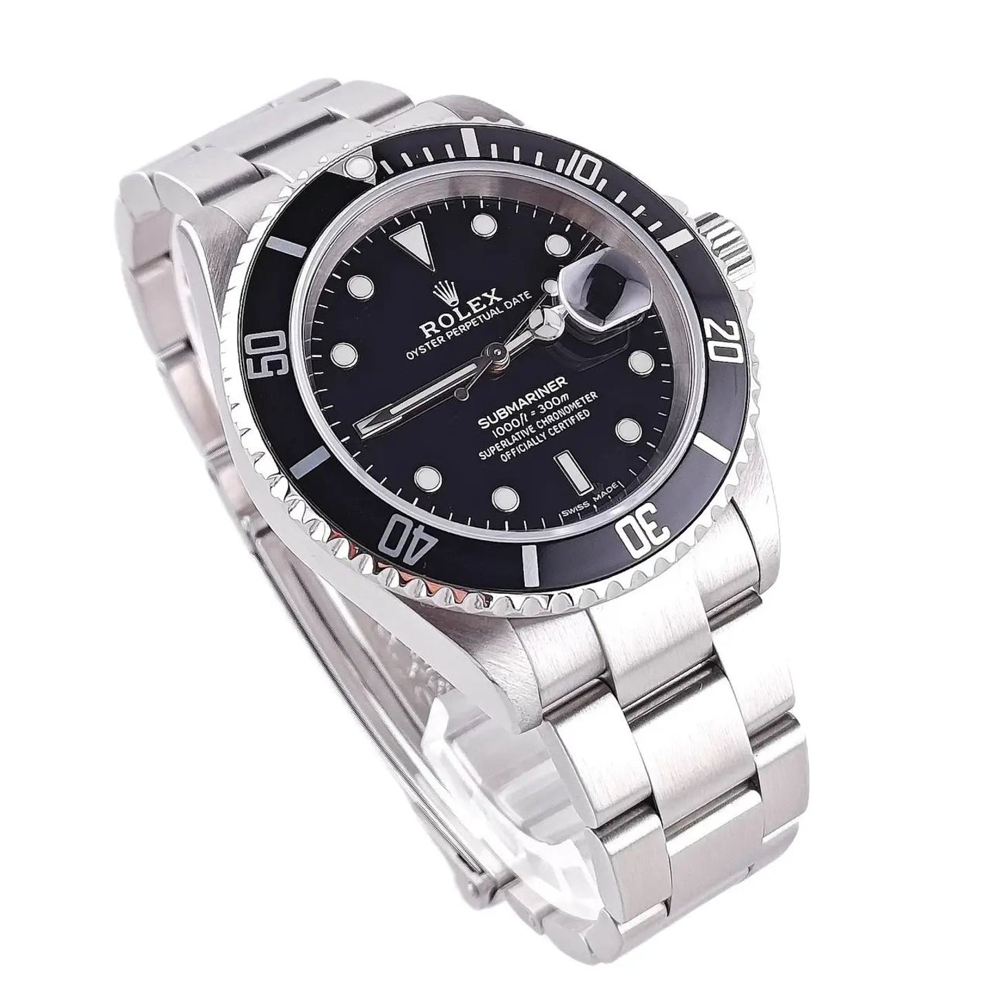Rolex Submariner Date 16610 (Onbekend (willekeurig serienummer)) - Zwart wijzerplaat 40mm Staal (3/8)