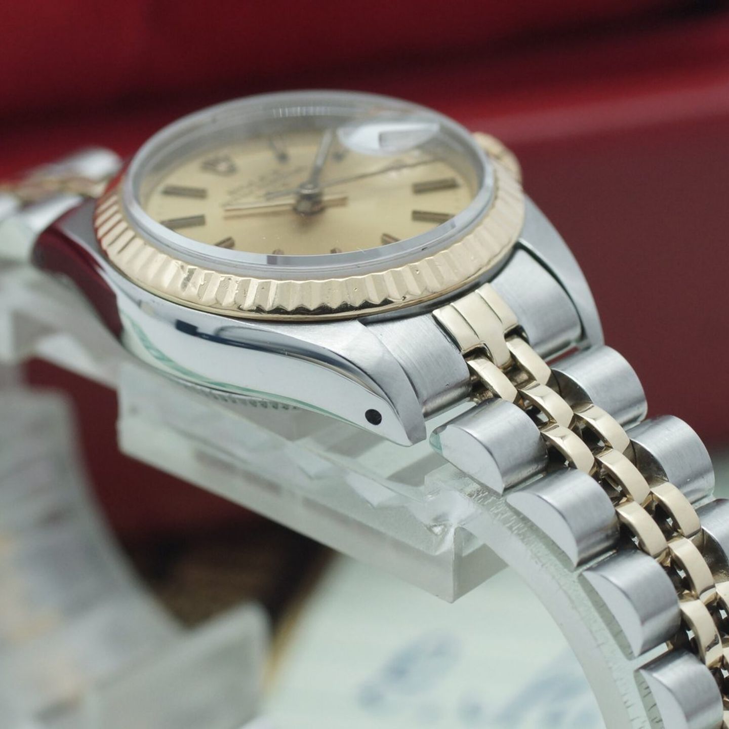 Rolex Lady-Datejust 69173 (1984) - Champagne dial 26 mm Gold/Steel case (7/8)