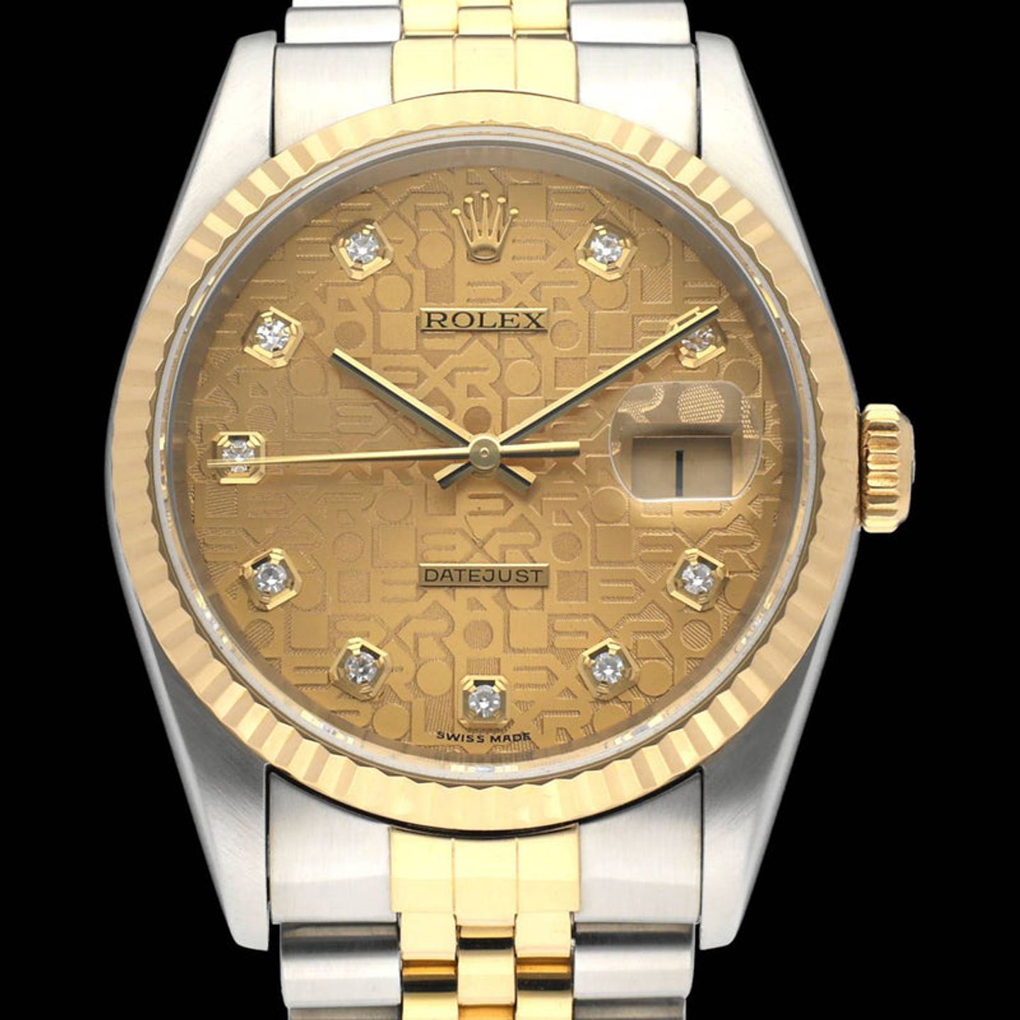 Rolex Datejust 36 16233 (2003) - Gold dial 36 mm Gold/Steel case (1/7)