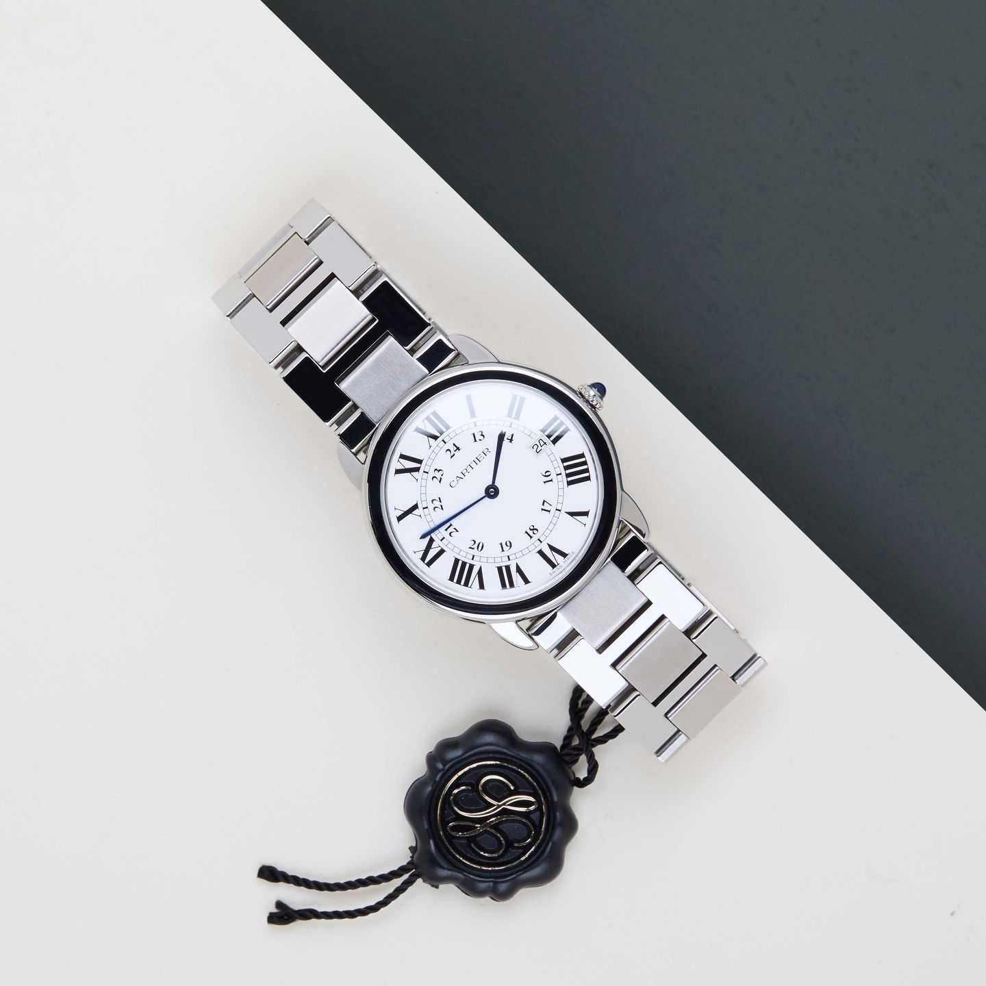 Cartier Ronde Solo de Cartier W6701005 (2014) - Zilver wijzerplaat 36mm Staal (2/8)