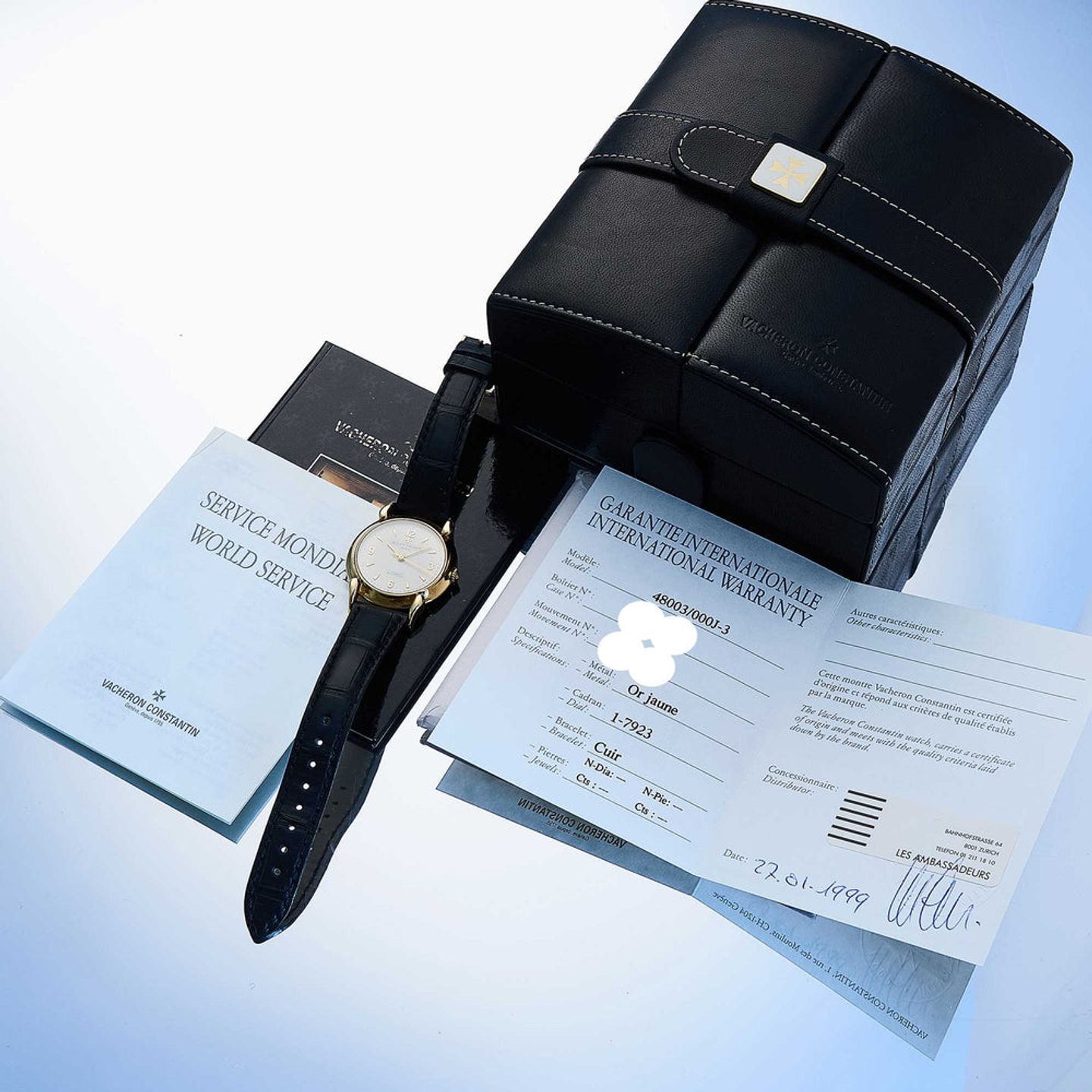 Vacheron Constantin Historiques 48003 (1999) - Silver dial 35 mm Yellow Gold case (8/8)