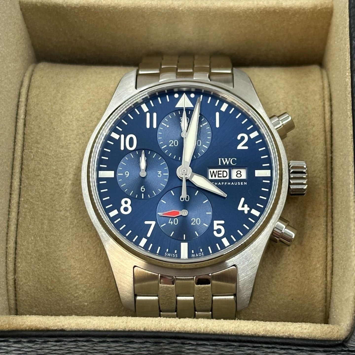 IWC Pilot Chronograph IW388102 (2024) - Blauw wijzerplaat 41mm Staal (4/8)