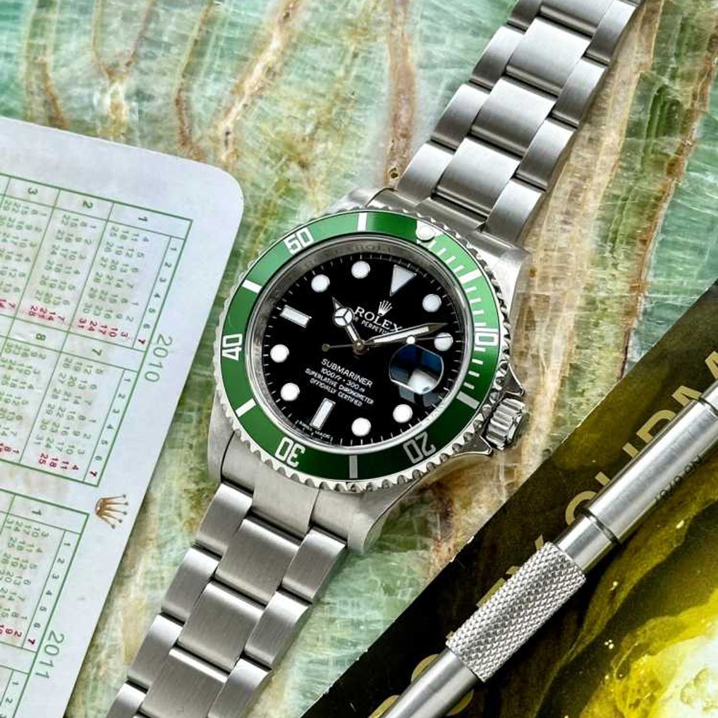 Rolex Submariner Date 16610LV (2009) - Zwart wijzerplaat 40mm Staal (6/8)