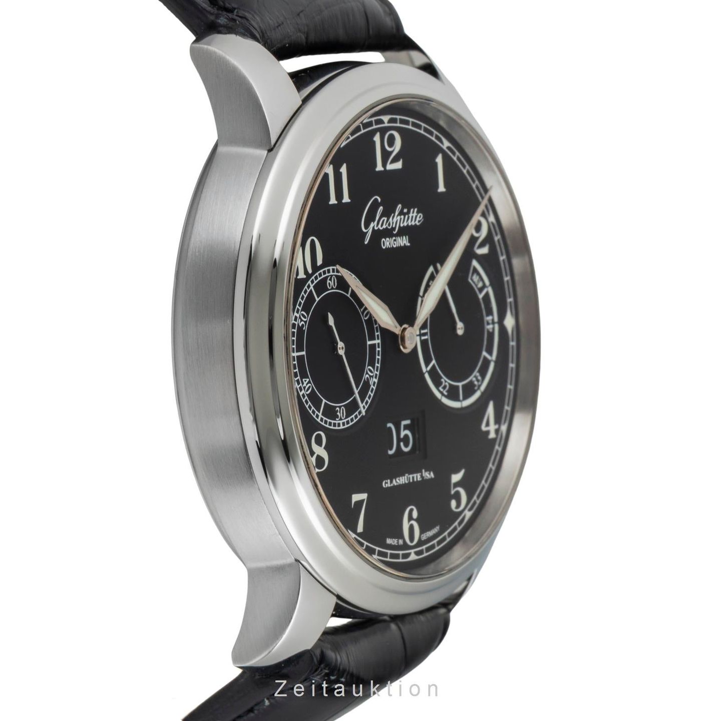 Glashütte Original Senator Observer 100-14-07-02-30 (2015) - Zwart wijzerplaat 44mm Staal (6/8)