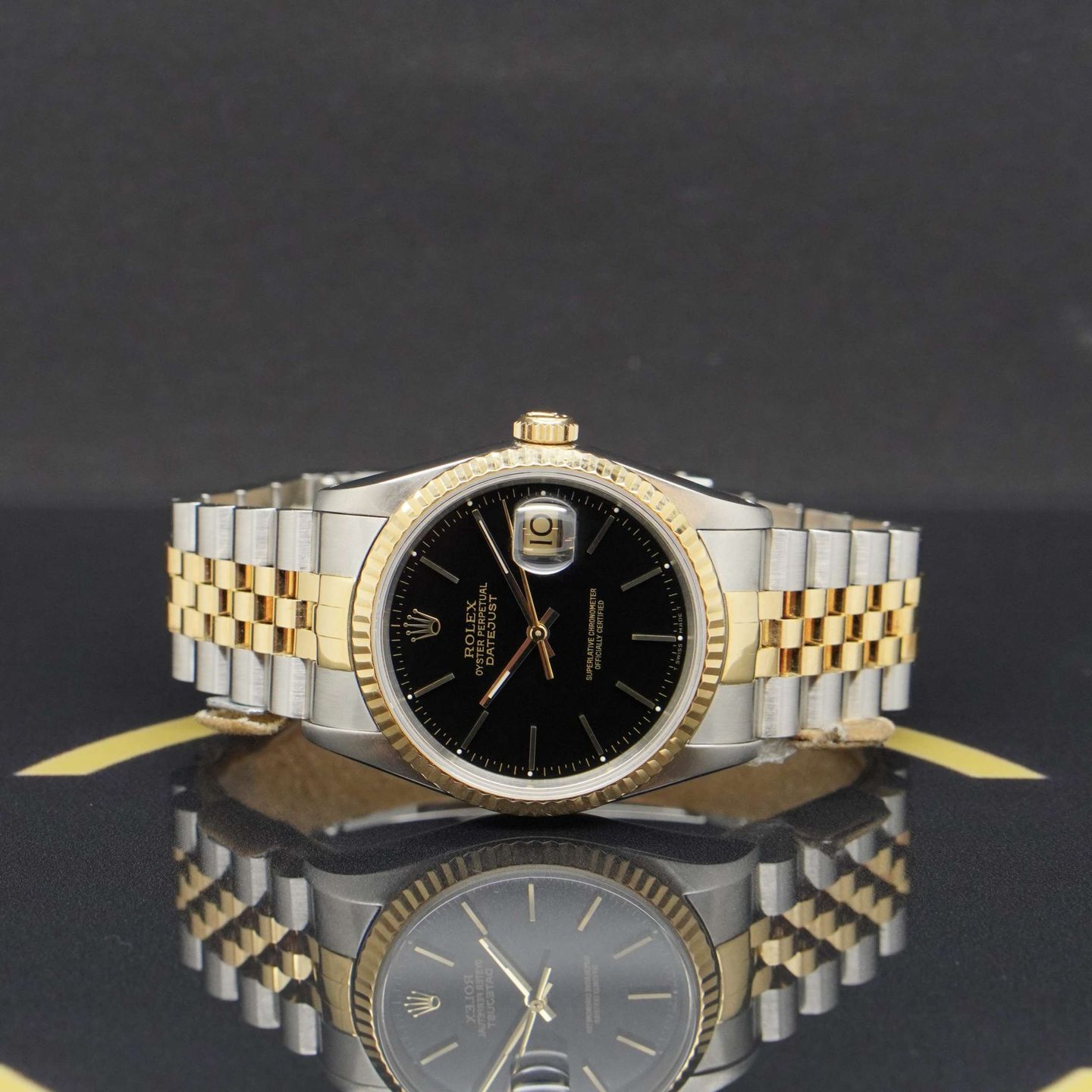 Rolex Datejust 36 16233 (1993) - Zwart wijzerplaat 36mm Goud/Staal (4/7)