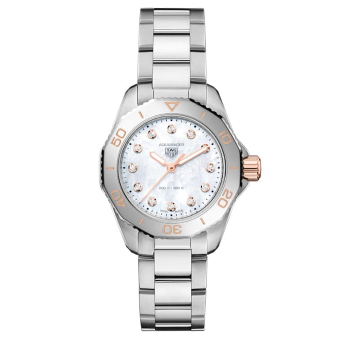 TAG Heuer Aquaracer Lady WBP1450.BA0622 (2023) - Wit wijzerplaat 30mm Staal (1/1)