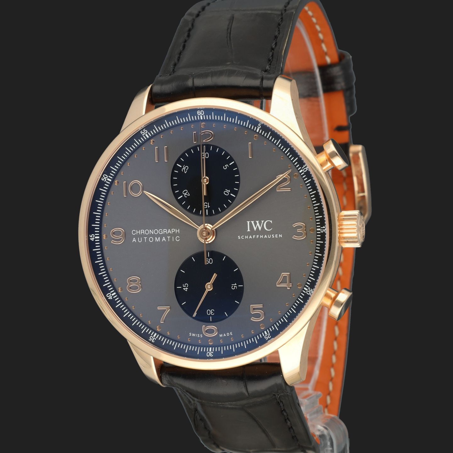 IWC Portuguese Chronograph IW371610 (2023) - Grijs wijzerplaat 41mm Roodgoud (1/8)