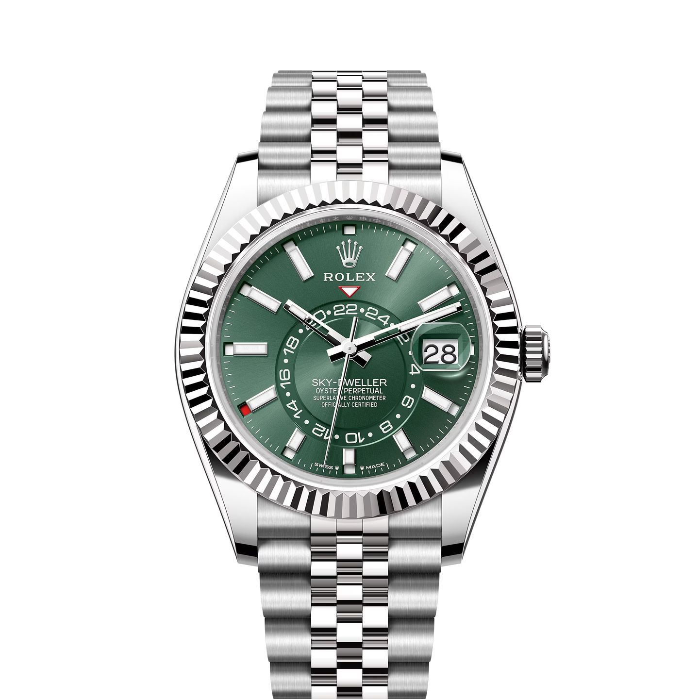 Rolex Sky-Dweller 336934 (2024) - Green dial 42 mm Gold/Steel case (1/8)