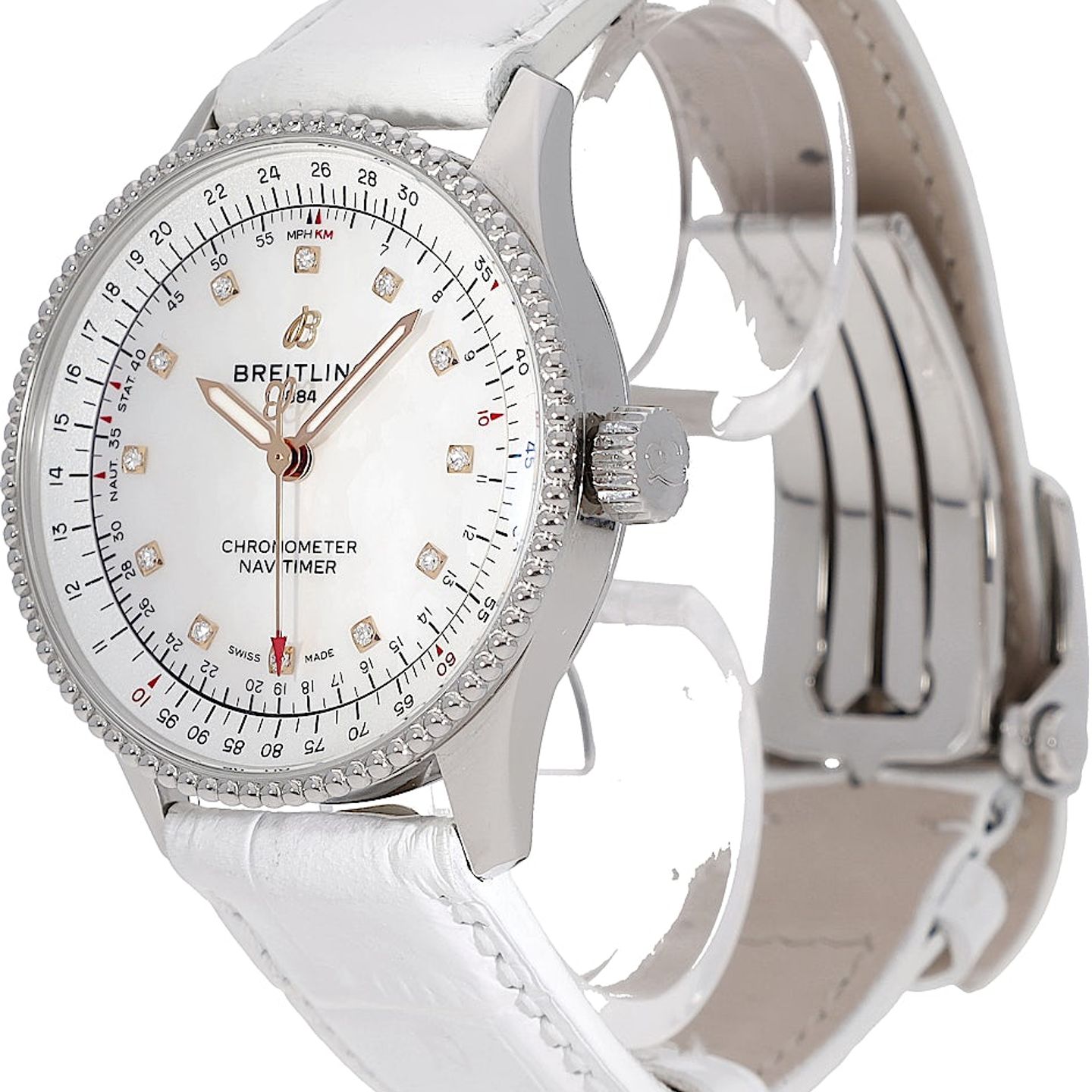 Breitling Navitimer A17395211A1P1 (Unknown (random serial)) - White dial 35 mm Steel case (3/5)