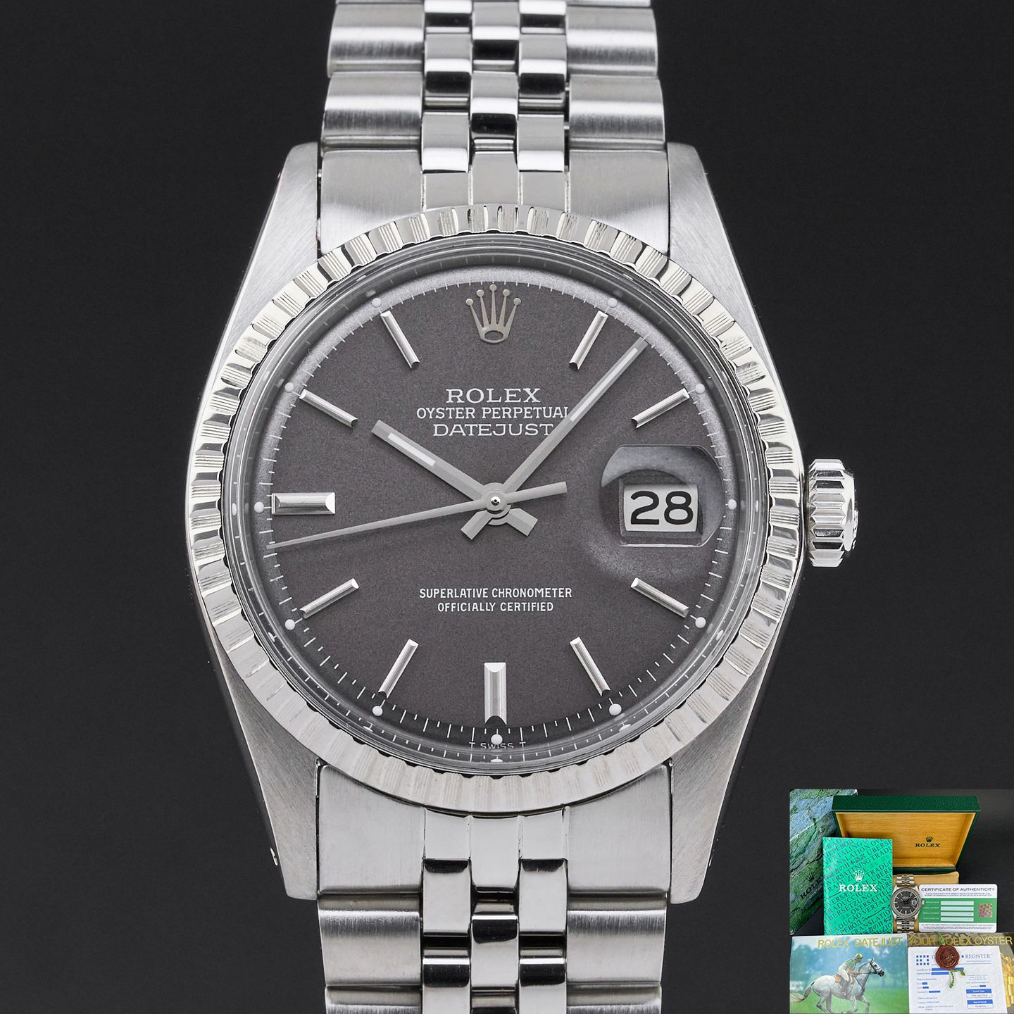 Rolex Datejust 1603 (1974) - Grey dial 36 mm Steel case (1/8)