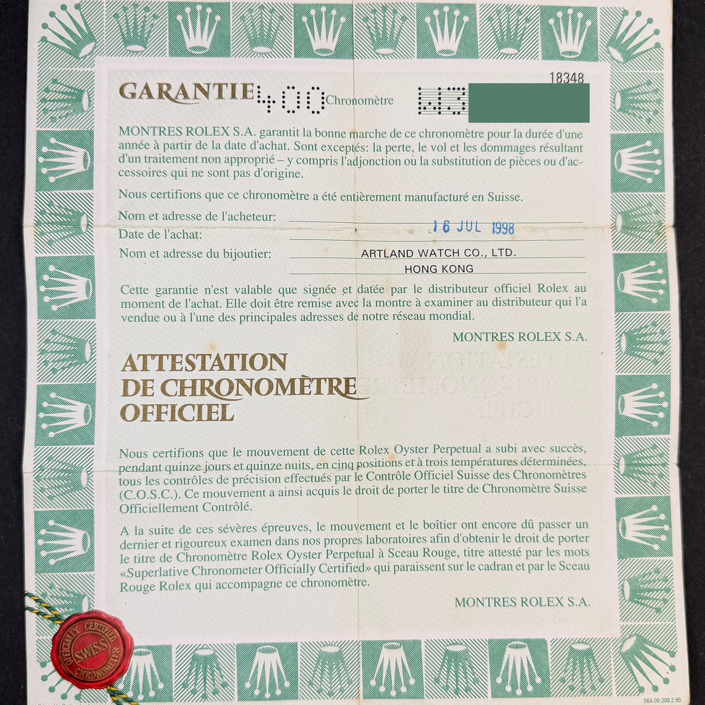 Rolex Day-Date 36 18348 (1995) - 36 mm Yellow Gold case (2/7)