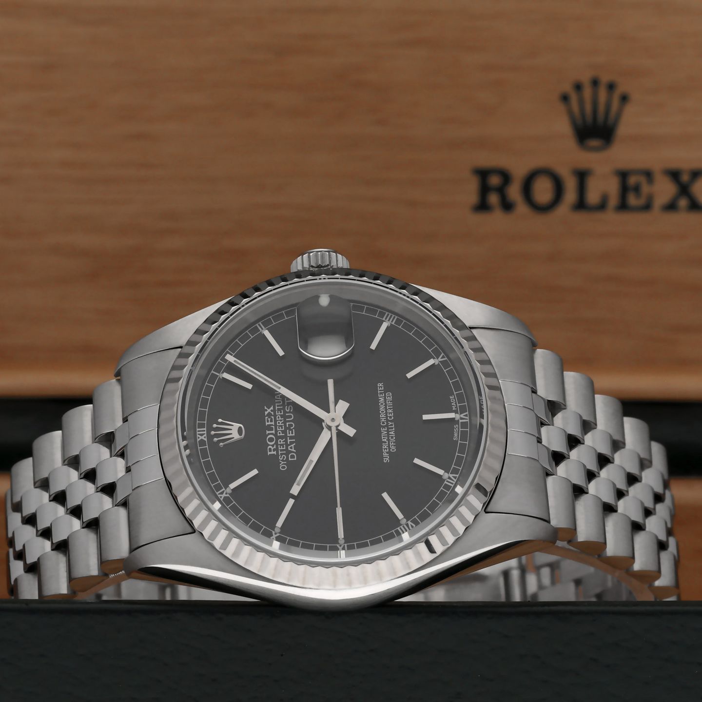 Rolex Datejust 36 16234 (1995) - Zwart wijzerplaat 36mm Staal (3/8)