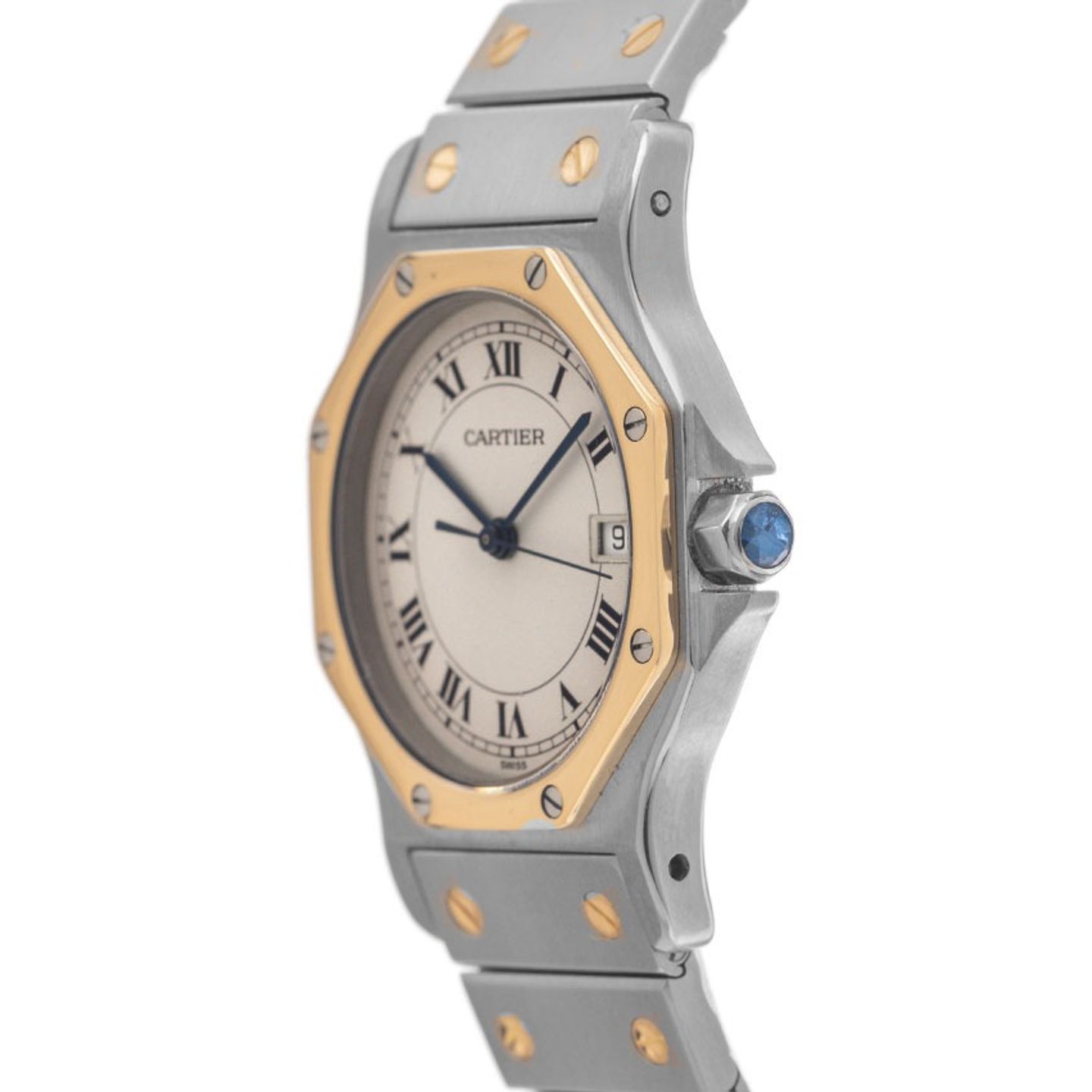 Cartier Santos 187902 (1993) - White dial 30 mm Gold/Steel case (4/8)