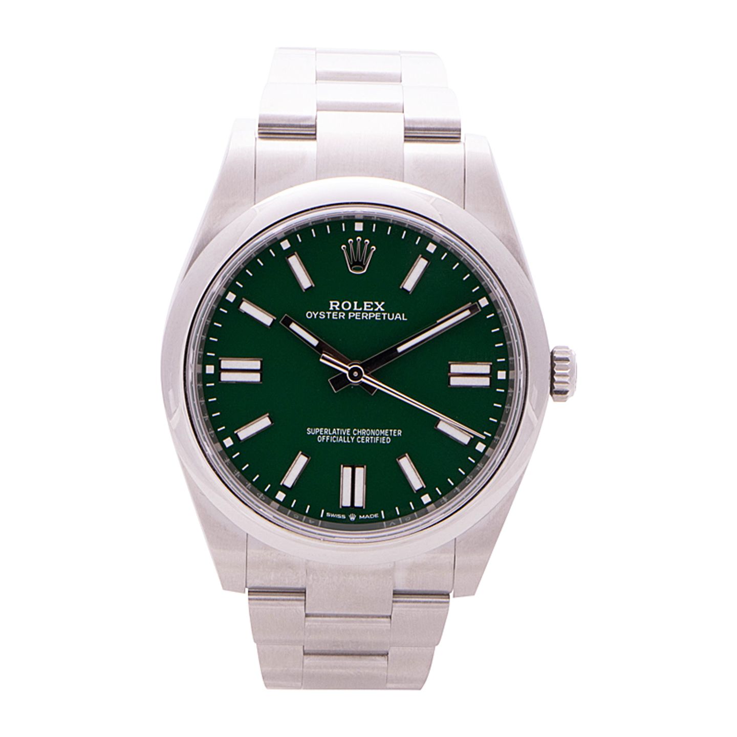 Rolex Oyster Perpetual 41 124300 (2025) - Green dial 41 mm Steel case (2/8)