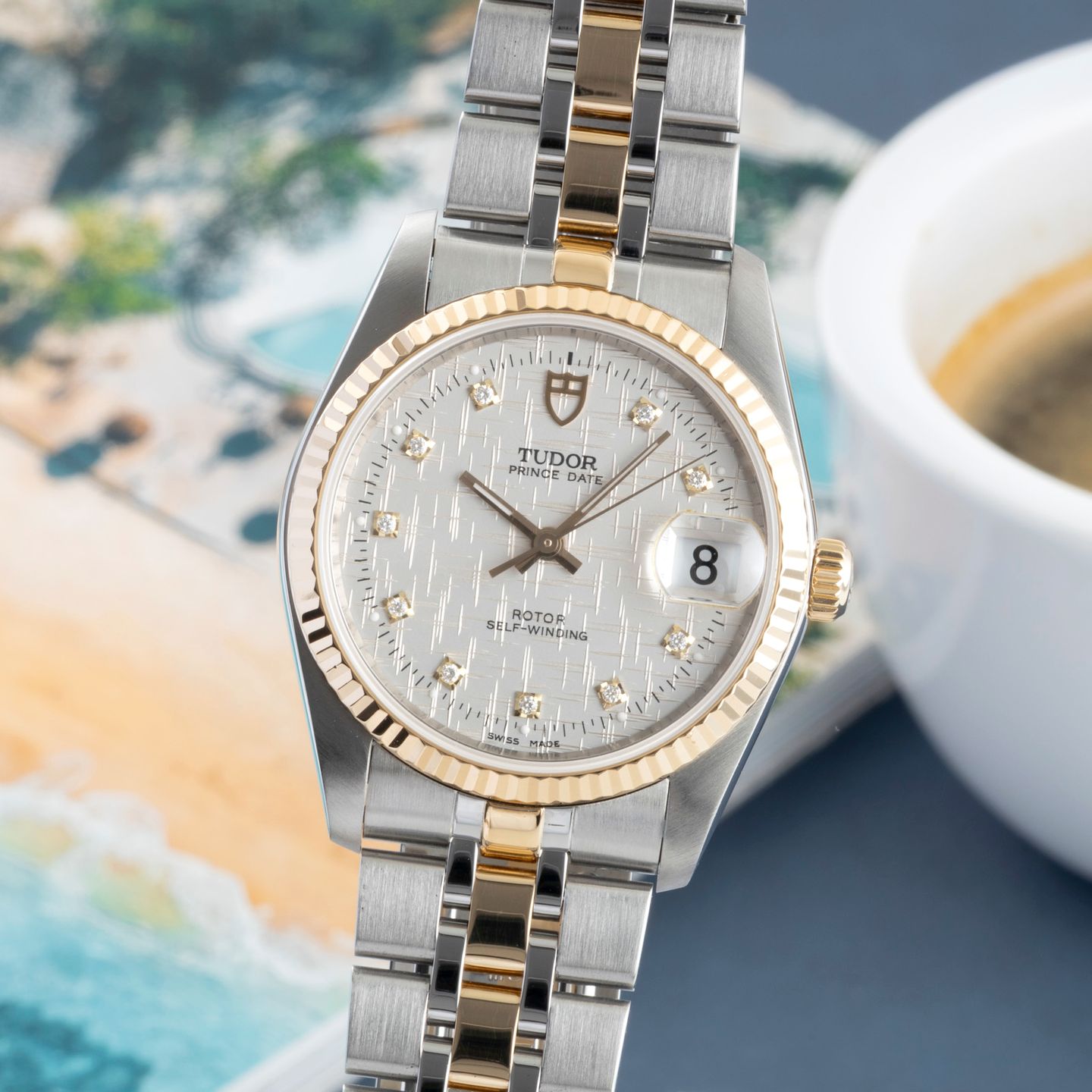 Tudor Prince Date 74033 (Unknown (random serial)) - Silver dial 34 mm Gold/Steel case (3/8)