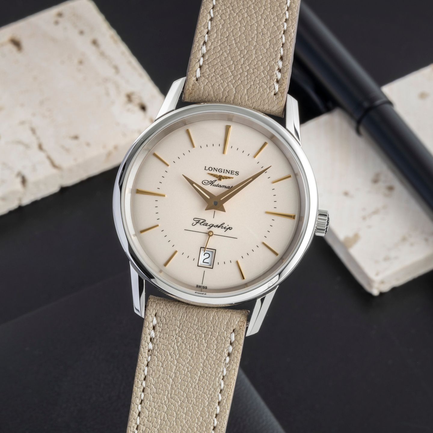 Longines Flagship L4.795.4.78.2 (Unknown (random serial)) - Silver dial 39 mm Steel case (3/8)