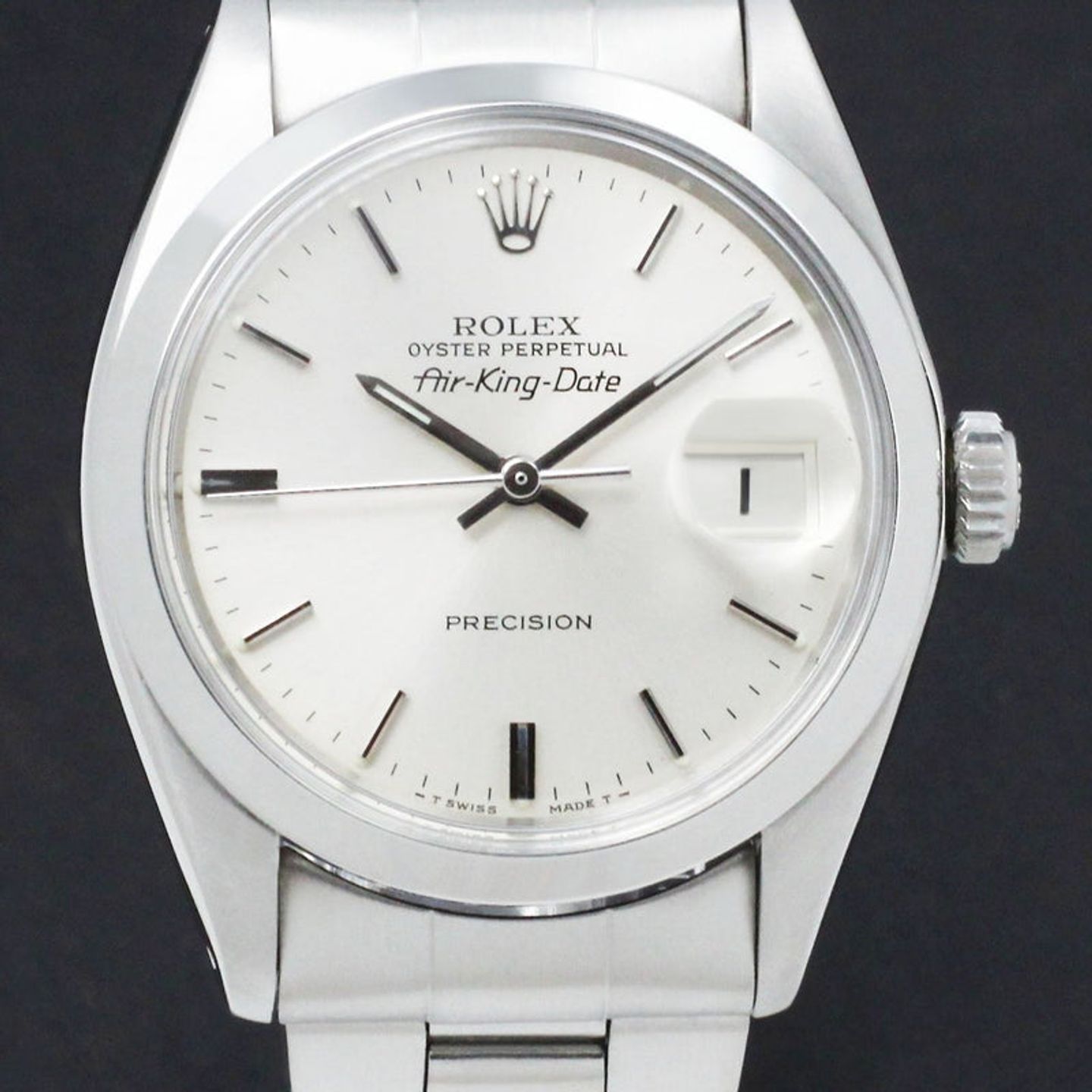 Rolex Air-King Date 5700 (1971) - Silver dial 34 mm Steel case (1/7)