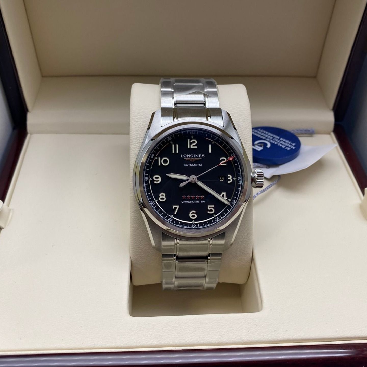 Longines Spirit L3.811.4.53.6 (2023) - Zwart wijzerplaat 42mm Staal (2/8)