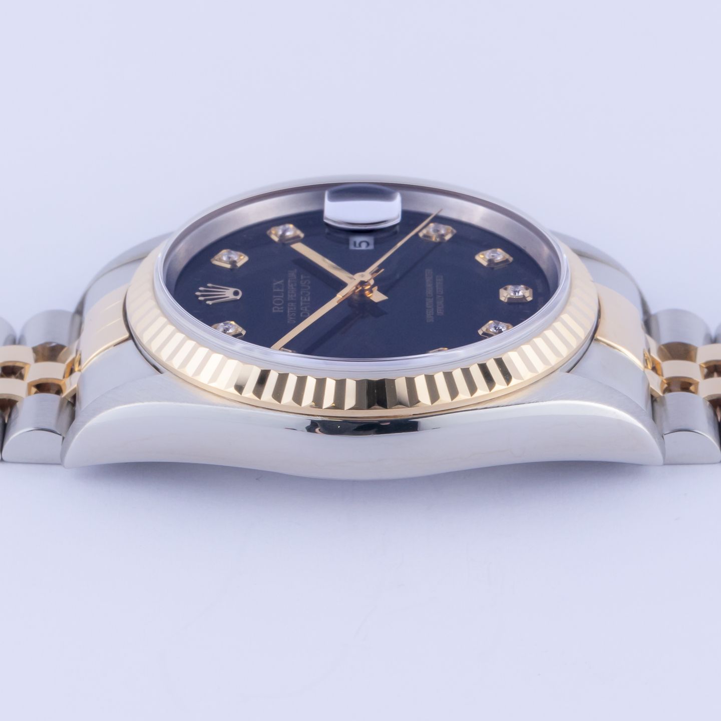 Rolex Datejust 36 16233 (2000) - Zwart wijzerplaat 36mm Goud/Staal (5/8)