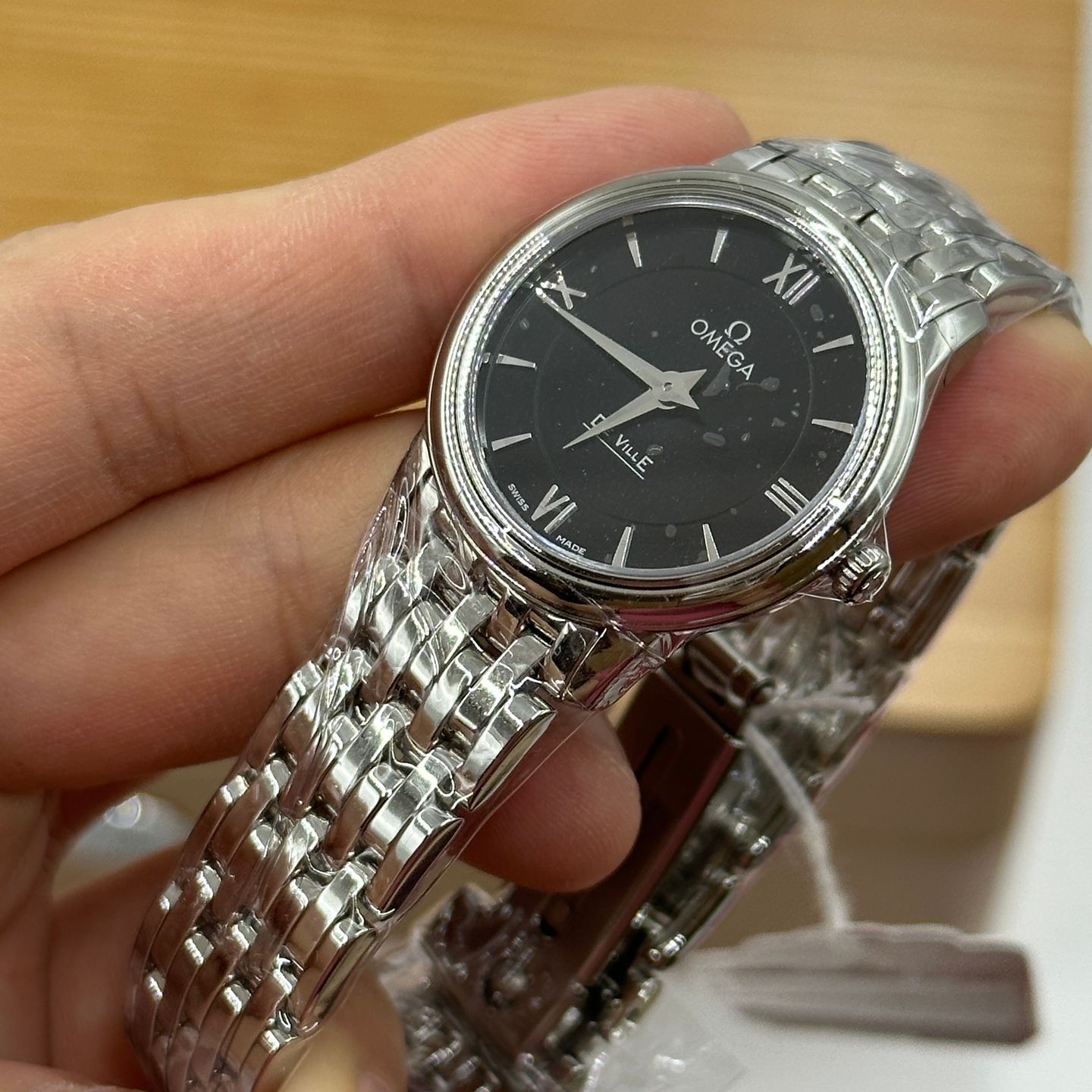 Omega De Ville Prestige 424.10.27.60.01.001 (2023) - Zwart wijzerplaat 27mm Staal (7/8)