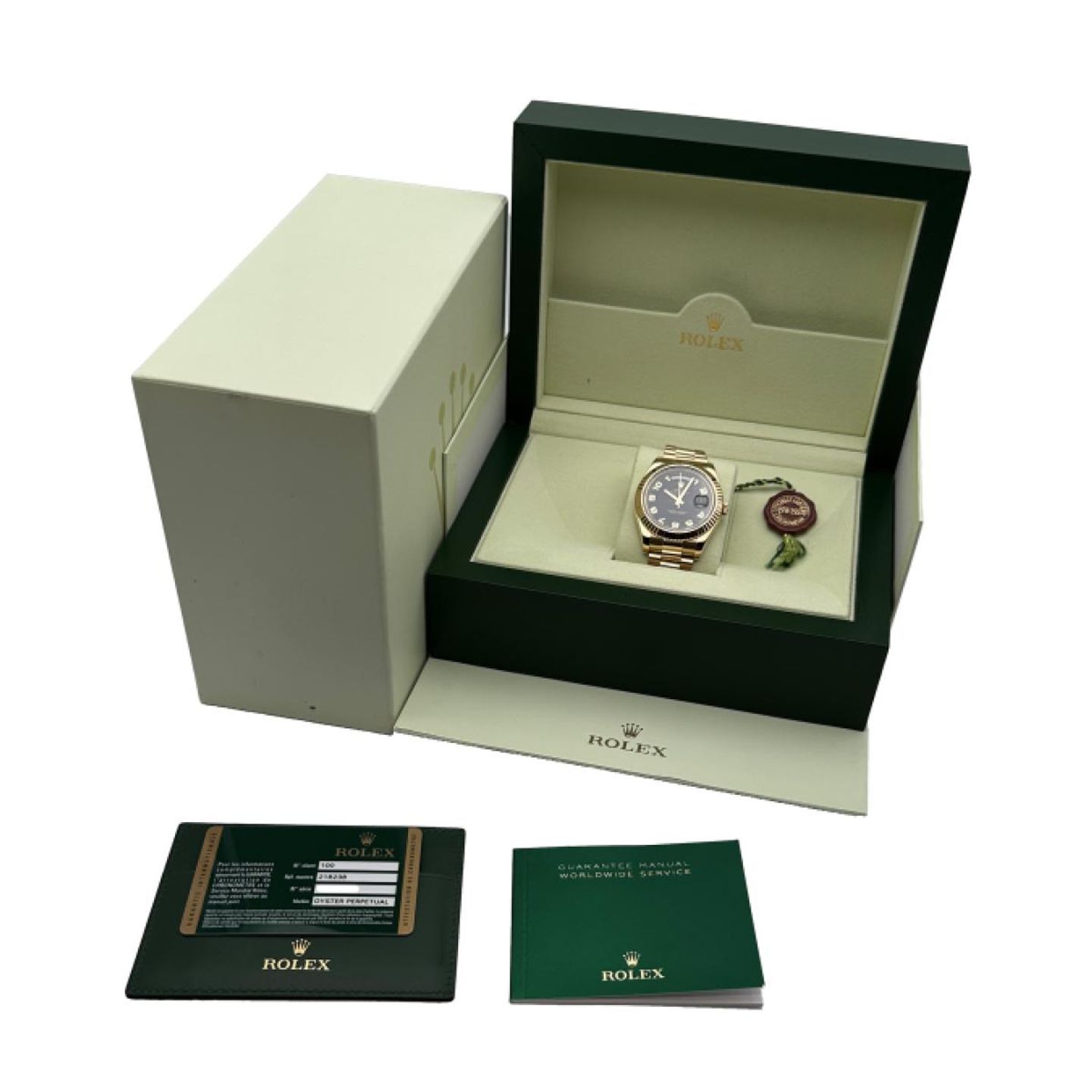 Rolex Day-Date II 218238 (2014) - Black dial 41 mm Yellow Gold case (5/5)