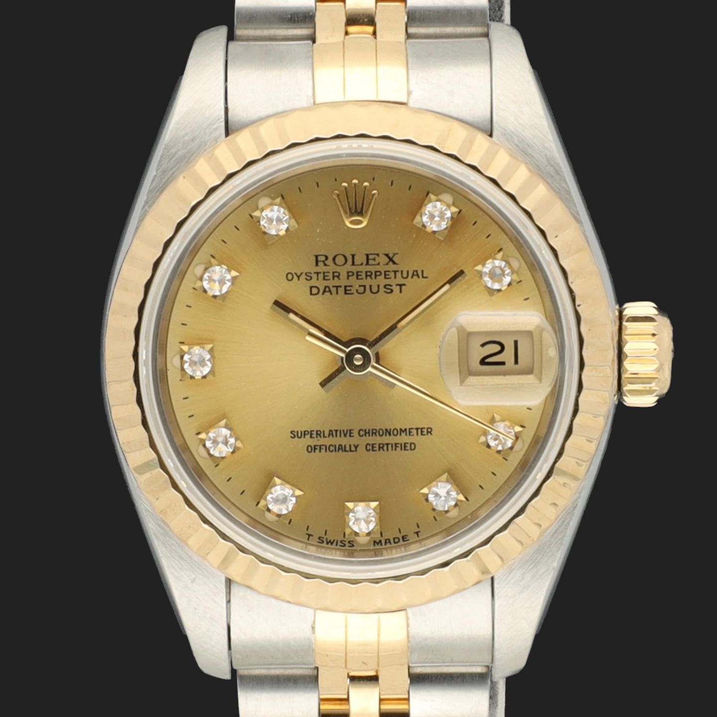 Rolex Lady-Datejust 69173 (1994) - Champagne dial 26 mm Gold/Steel case (3/8)